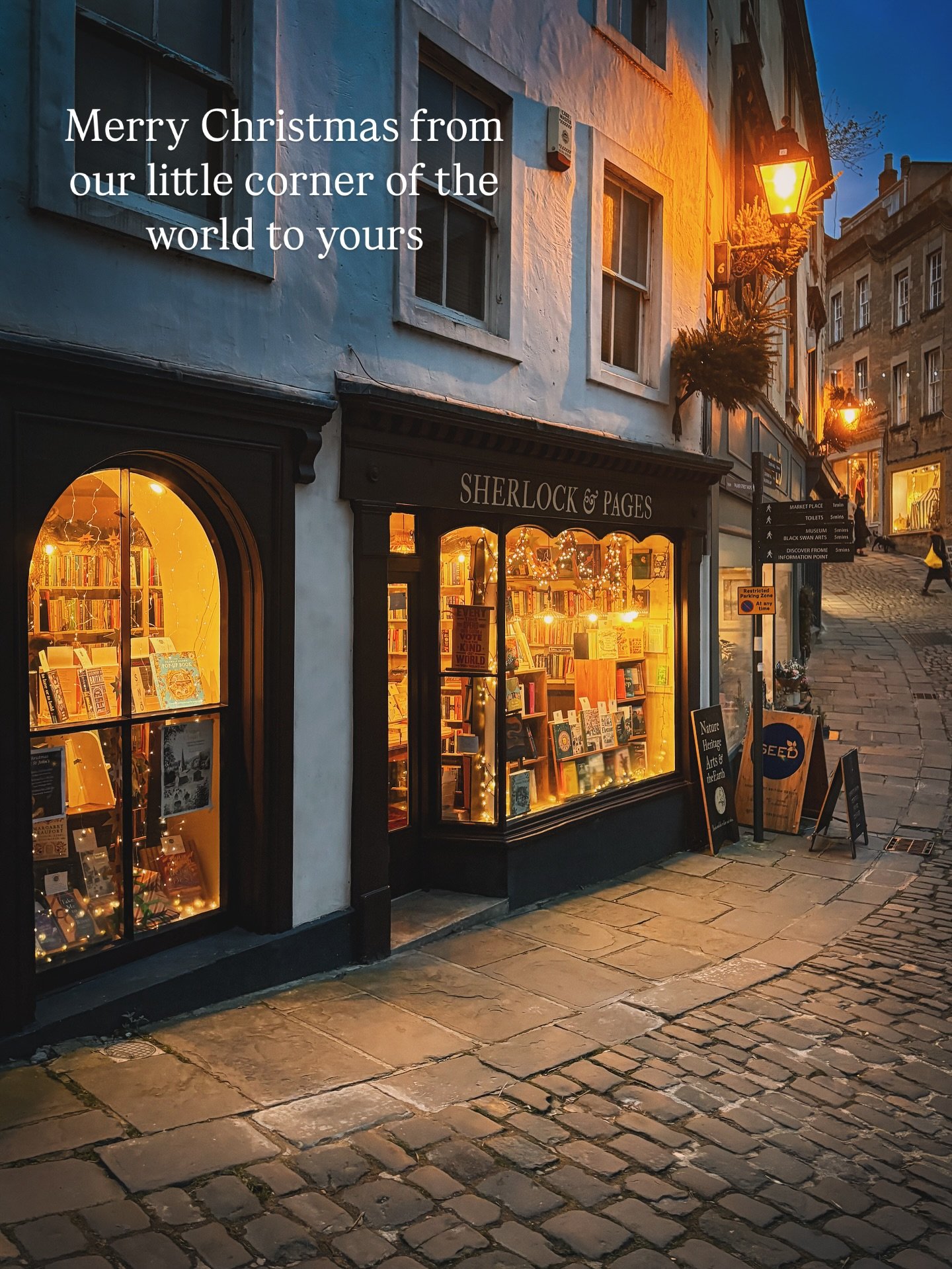 It&rsquo;s Christmas Eve and we&rsquo;re on our way to the bookshop. Quivering hands will hold lists of presents as the last minute shoppers dash about town. We&rsquo;ll do our very best to help. Come 5pm we&rsquo;ll close the door on another Christm