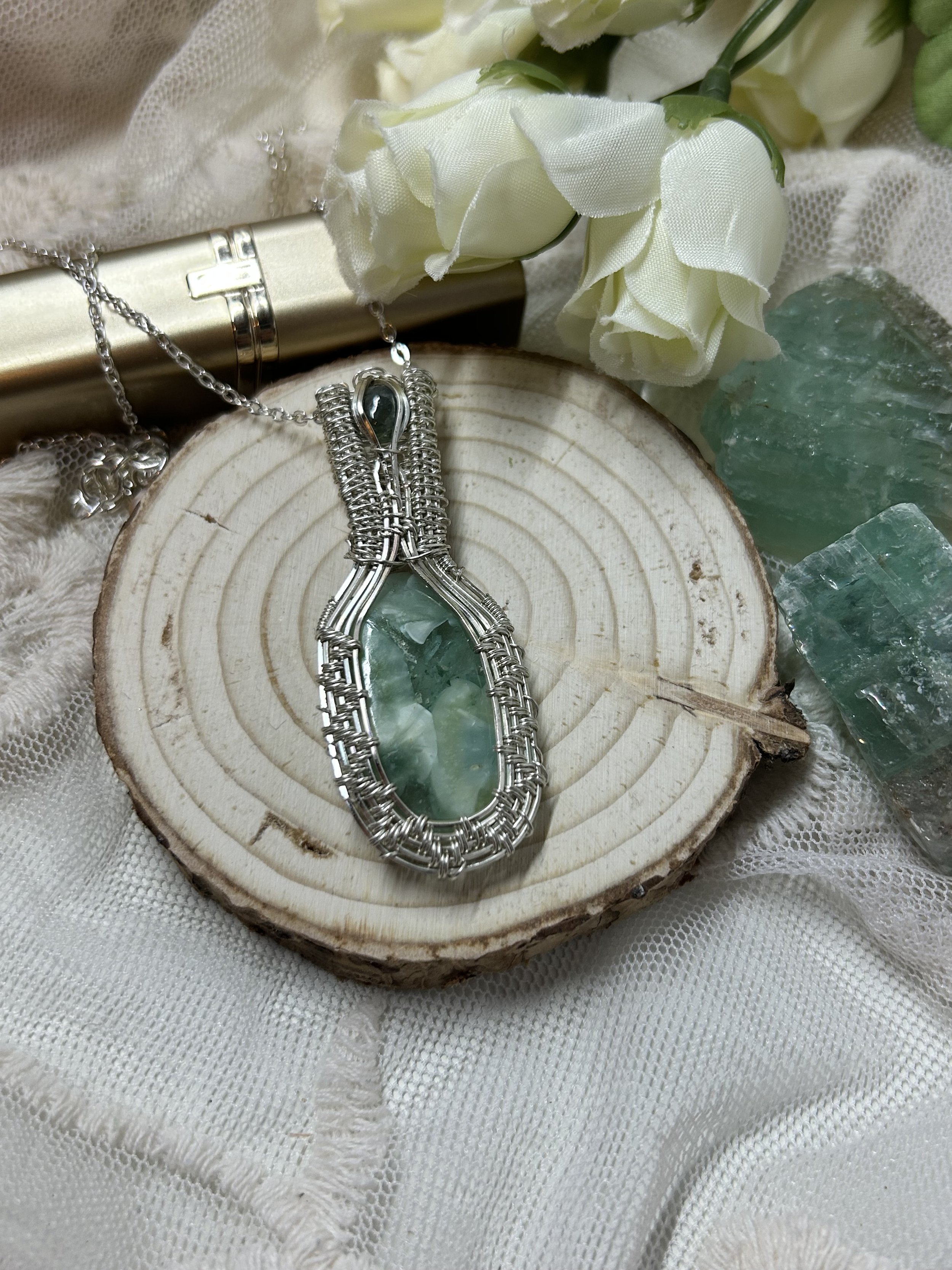 Mermaid Glass x Tanzanite Silver-Plated Necklace