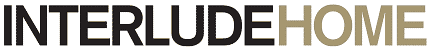 Interlude Home logo with black and gold text