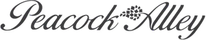 Text logo reading 'Peacock Alley' in black cursive font.