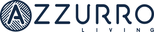 Azzurro Living logo featuring a circular design with the letter 'A' inside and the text 'Azzurro Living' next to it.