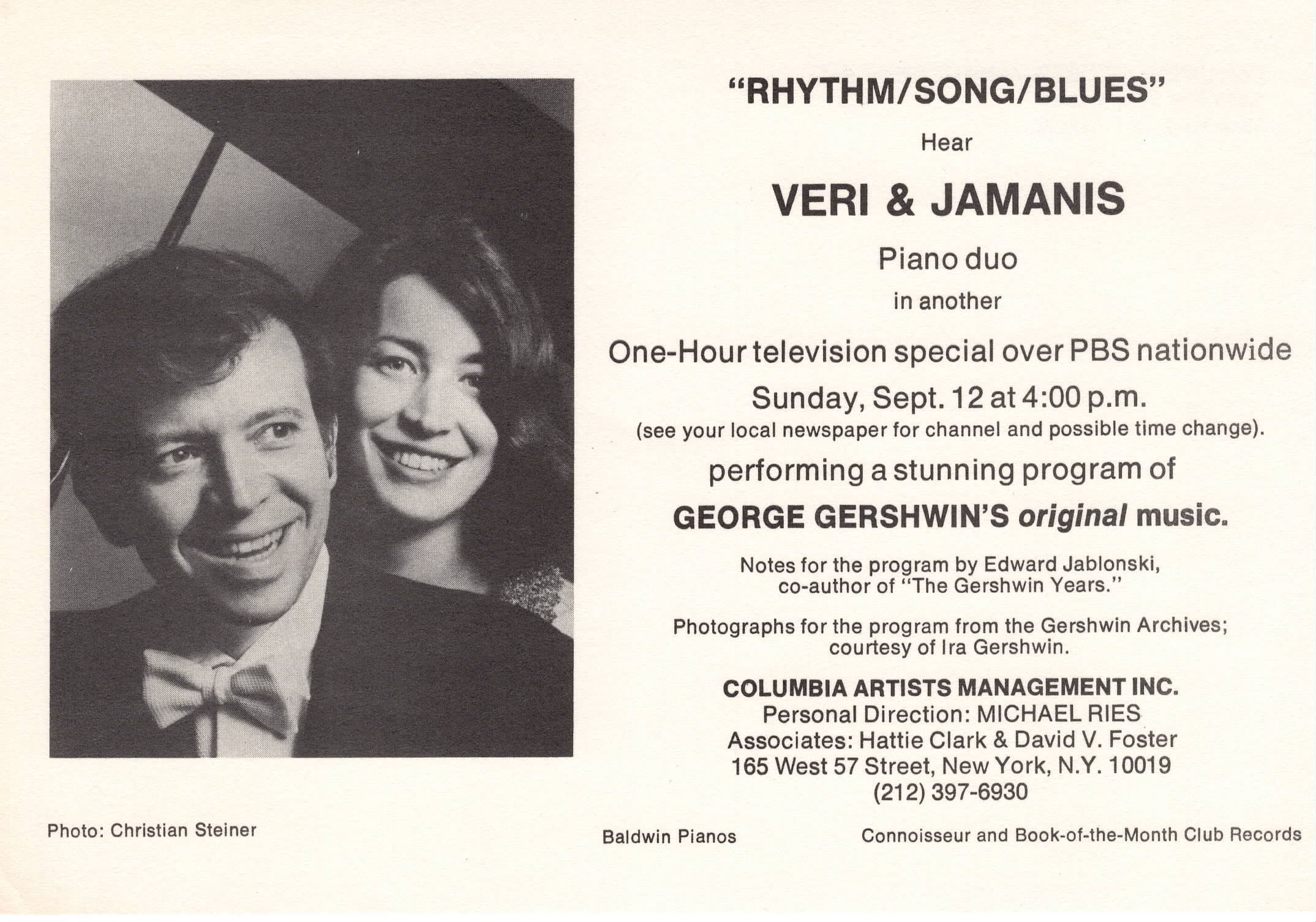 A advertisement for 'Rhythm/Song/Blues', a television special for PBS