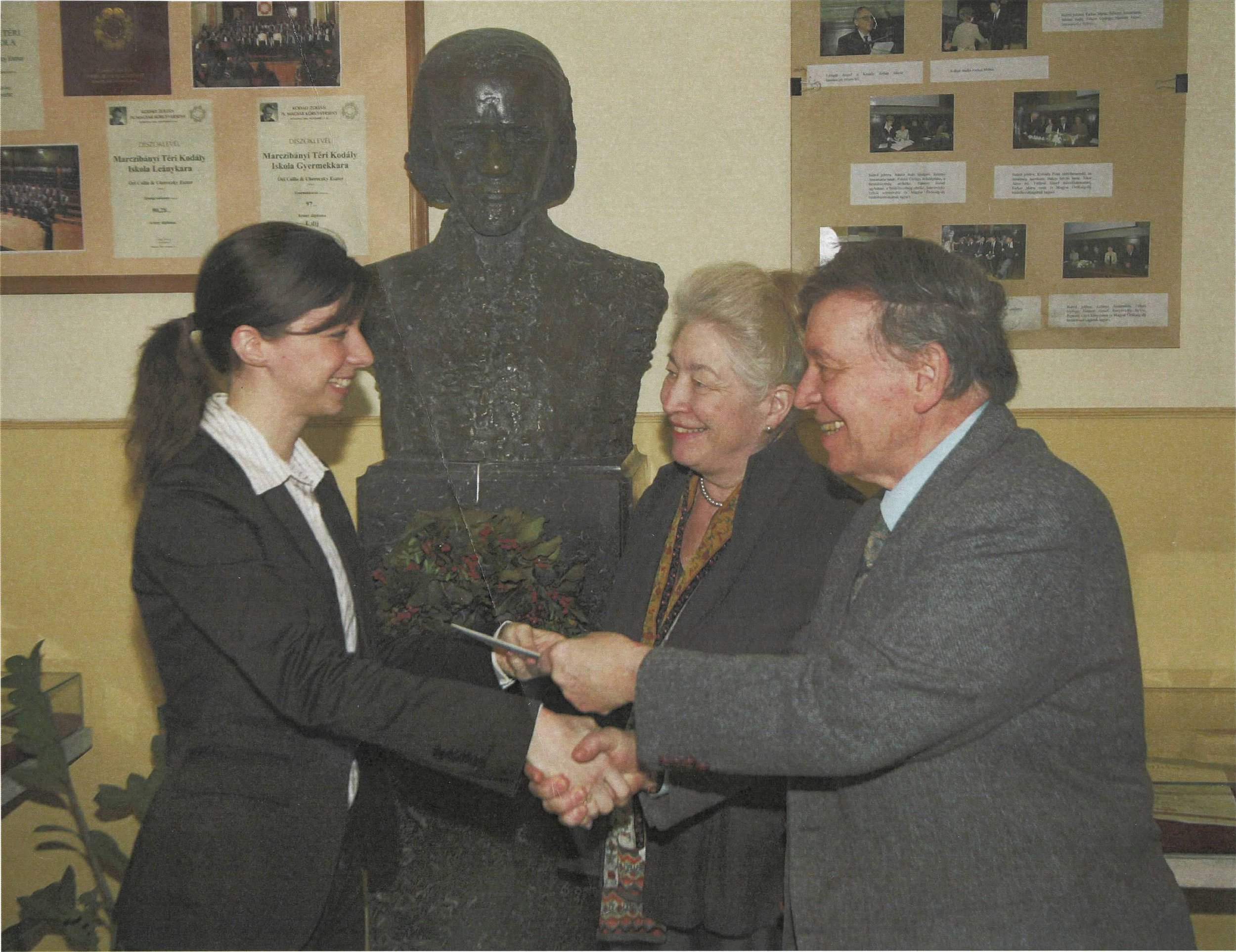 Making a donation to the Kodaly school in Budapest Hungary
