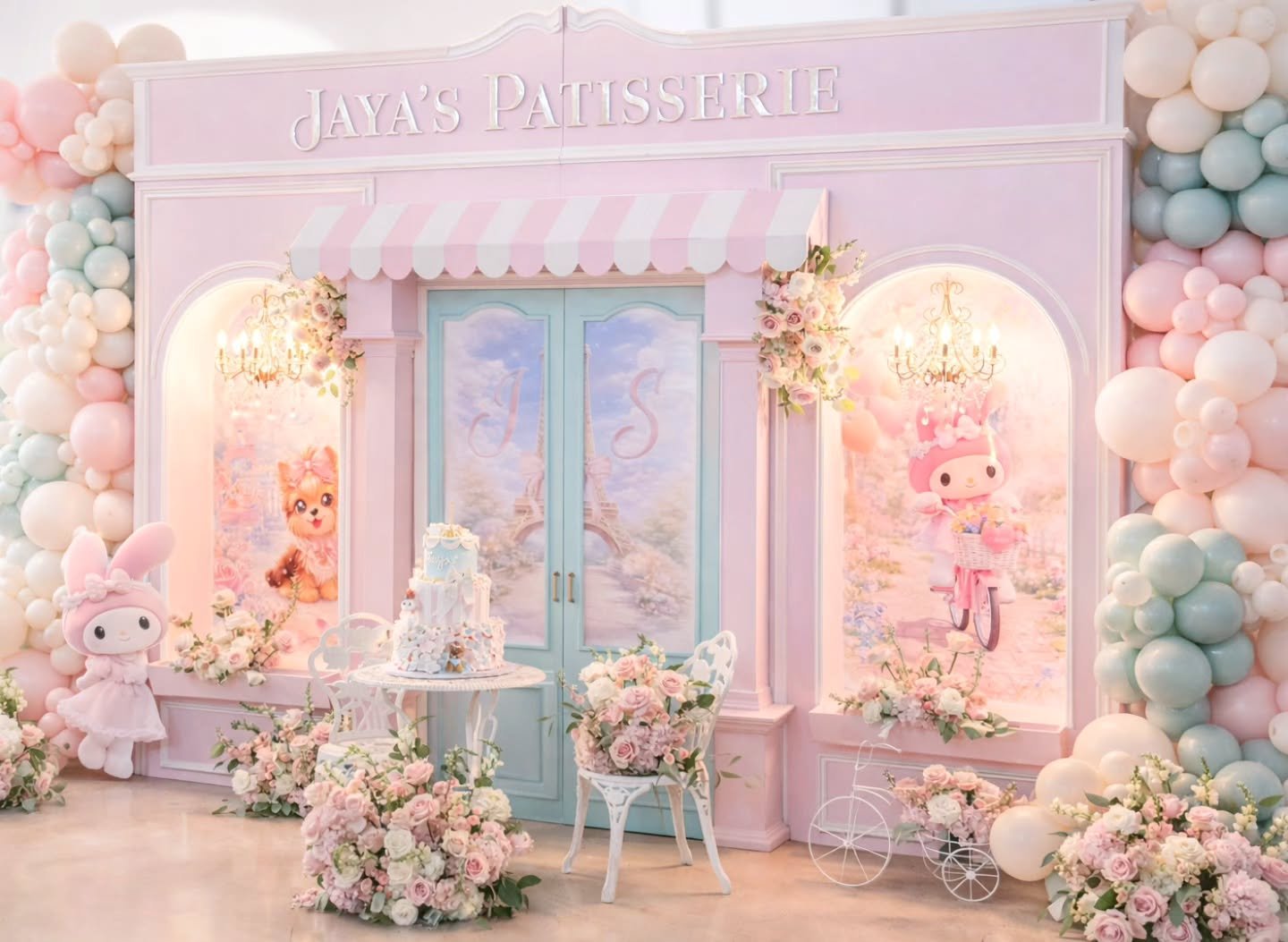 Jaya&rsquo;s Patisserie ✨️
.
.
A soft, dreamy storefront designed with intention, elegance, and a touch of magic 
.
.
From the florals to the custom details, every element was curated to create a moment that feels unforgettable ✨
.
.
Event Design &am