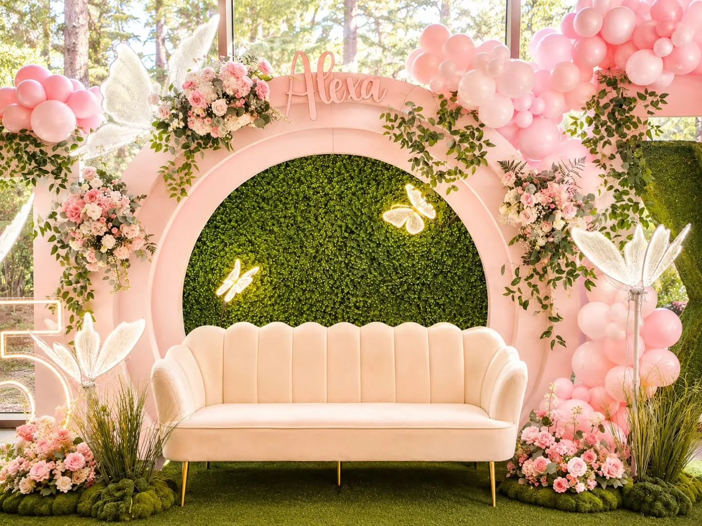 Alexa's Enchated Garden Quincea&ntilde;era ✨🦋
.
.
From the lush greenery and delicate florals to the illuminated butterflies and custom details, every element was thoughtfully designed to create an enchanting celebration.
.
.
Backdroo Designed by @f