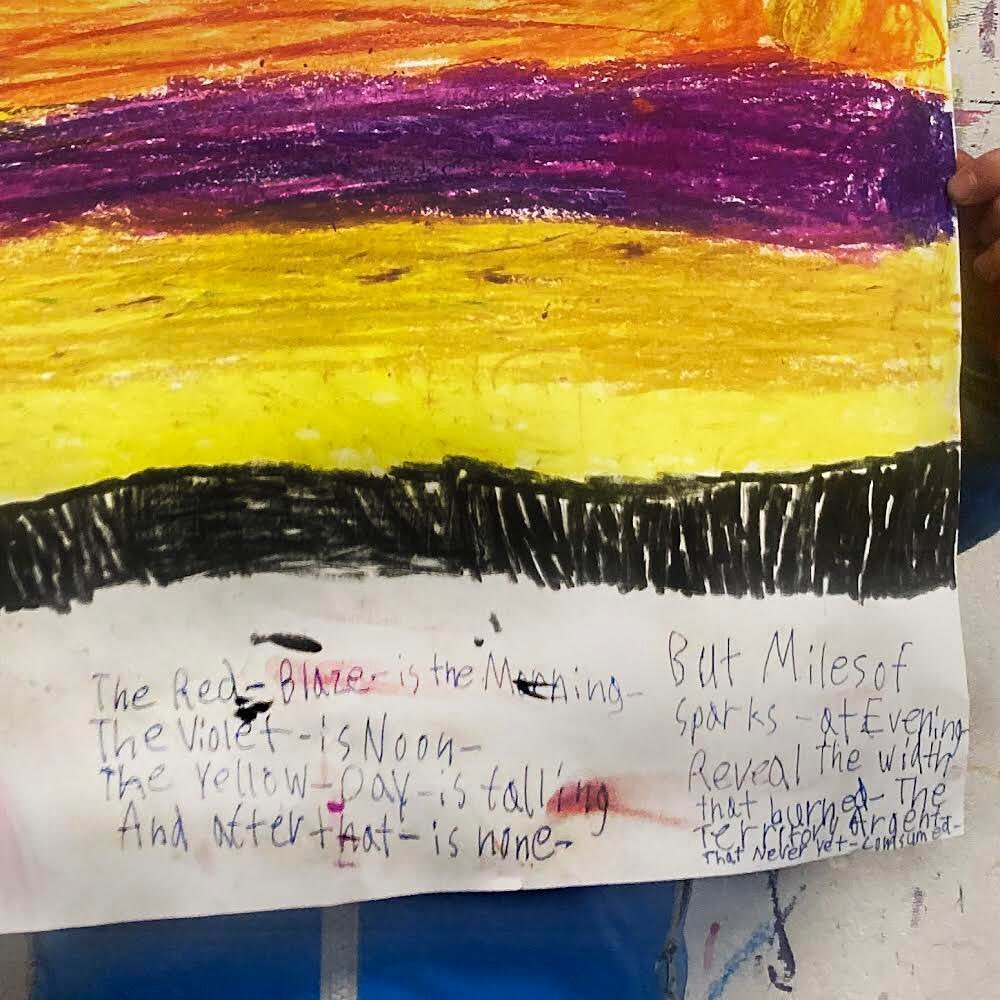 I&rsquo;ve been meaning to post this for awhile: Harriet&rsquo;s personal visual response to her favorite Emily Dickinson poem. At Hudson Heights Art Studio, we work as professional artists really work. Whether it be during Afterschool, Summer Camp, 