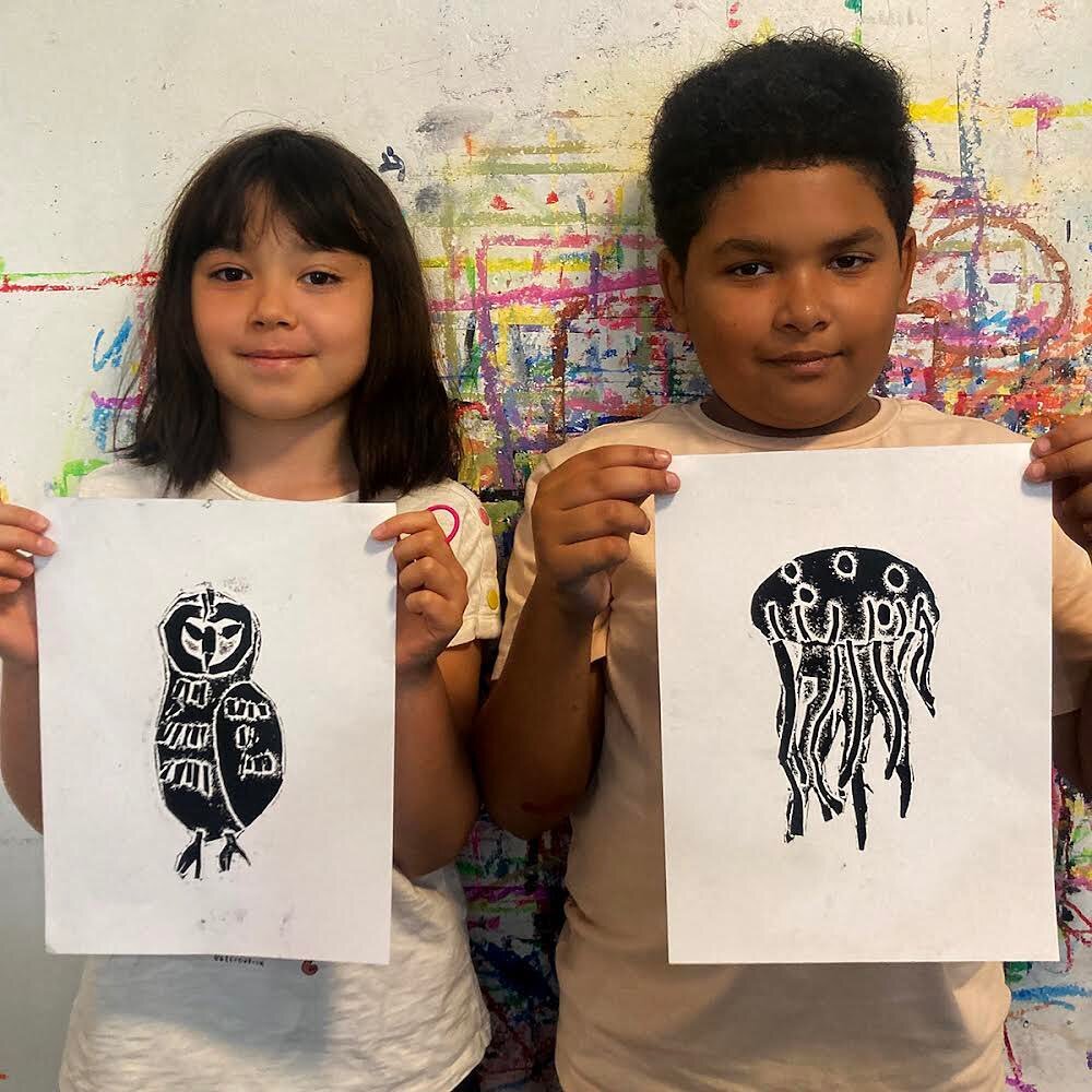 Summer Art Camp Highlights 

+Printmaking Week
* Collograph Animals
* Abstract Lego Prints
* Handmade Stamp Prints
* Monoprinting