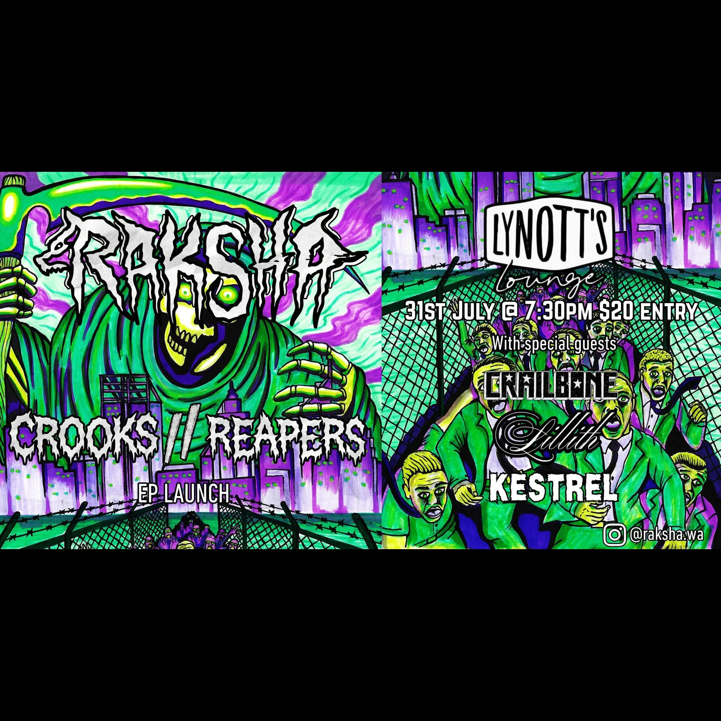 Raksha 'Crooks//Reapers' EP Launch
