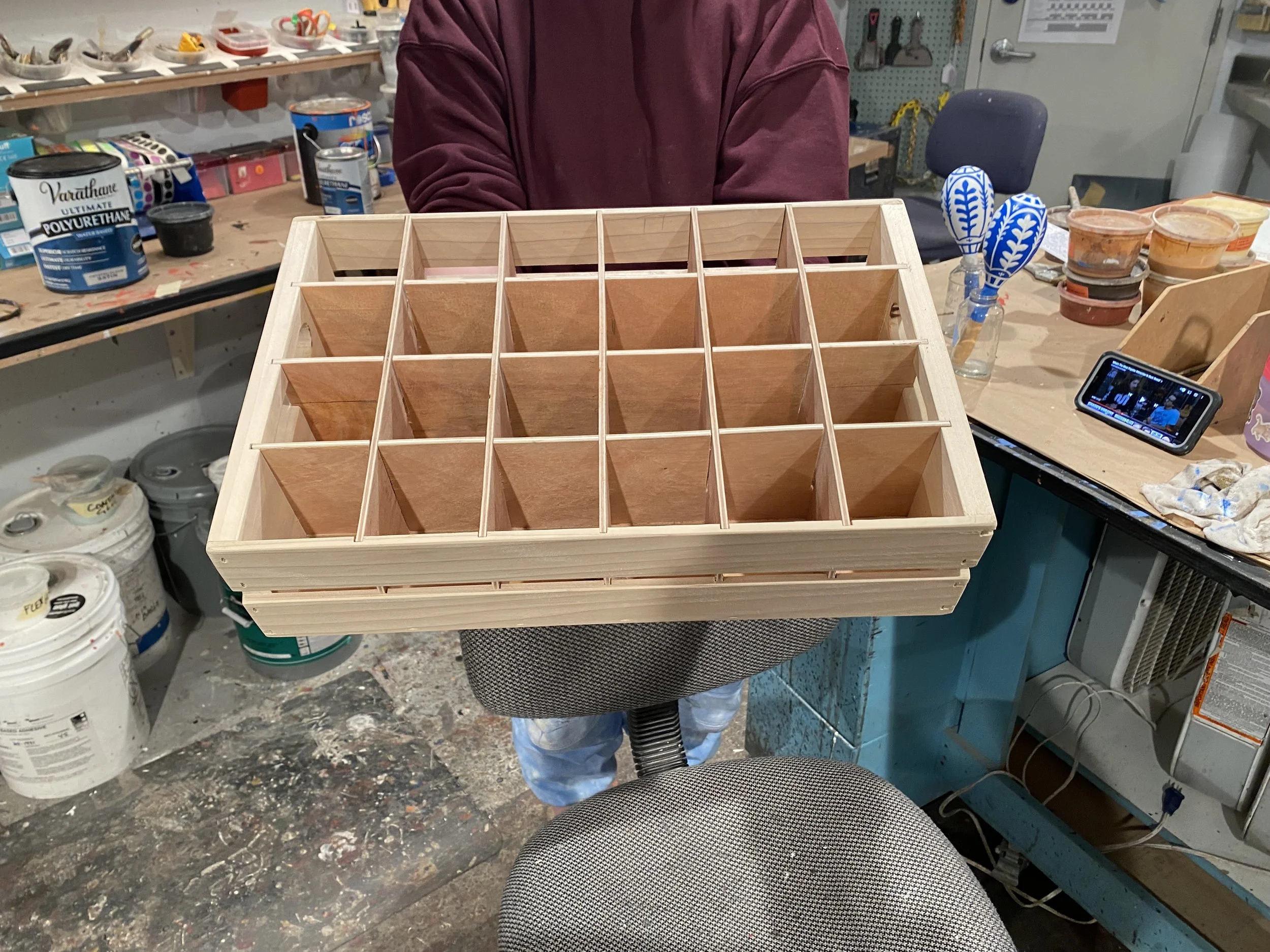 Completed crate before stain