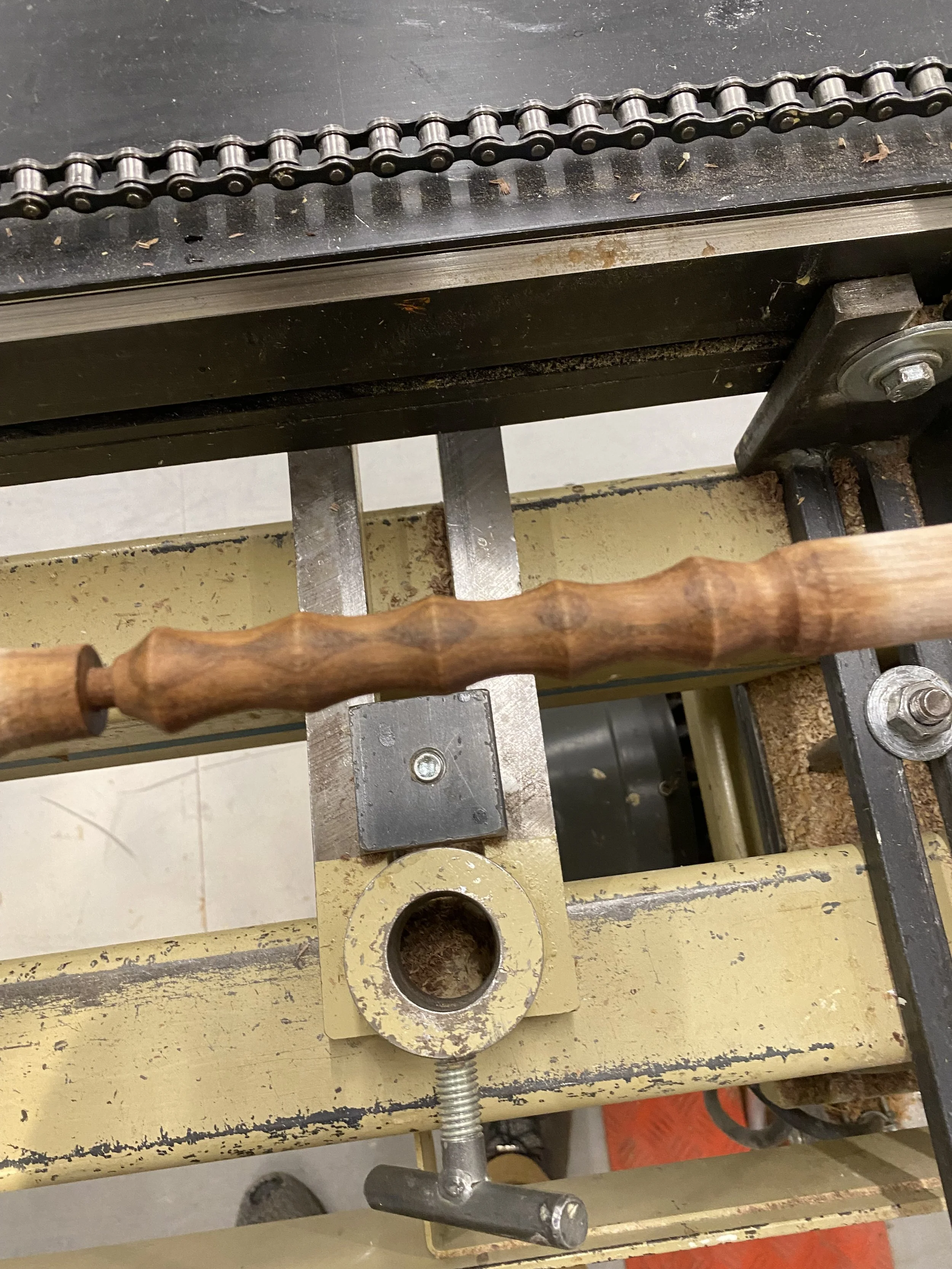 Mineral oil applied to pipe stem