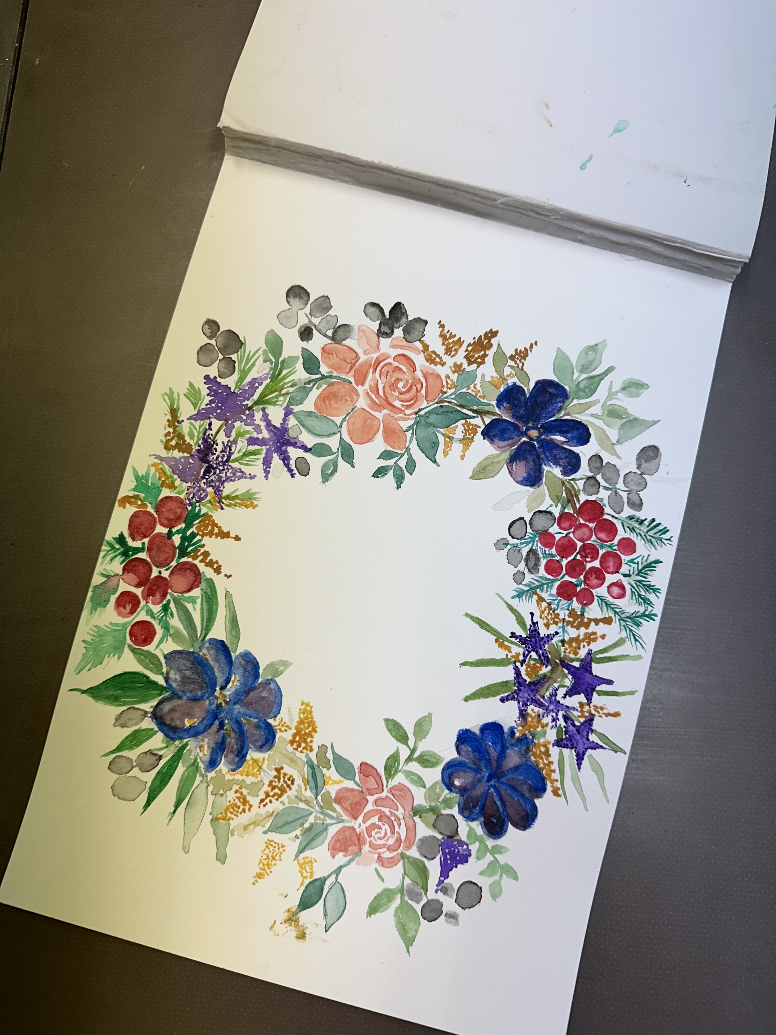 losse bloemen in aquarel basis cursus