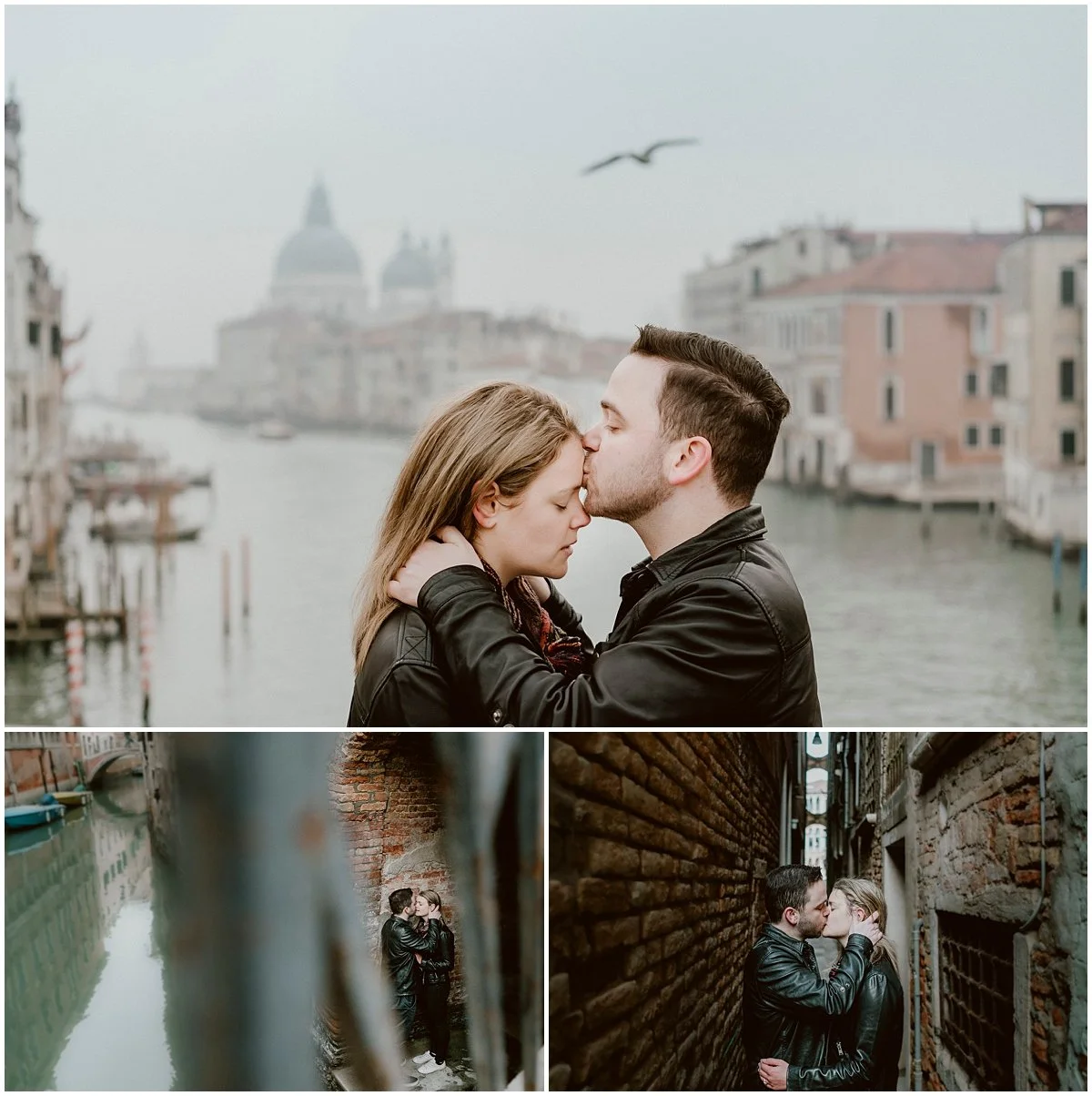 Canal Grande elopement, couple shooting on the Accademia bridge