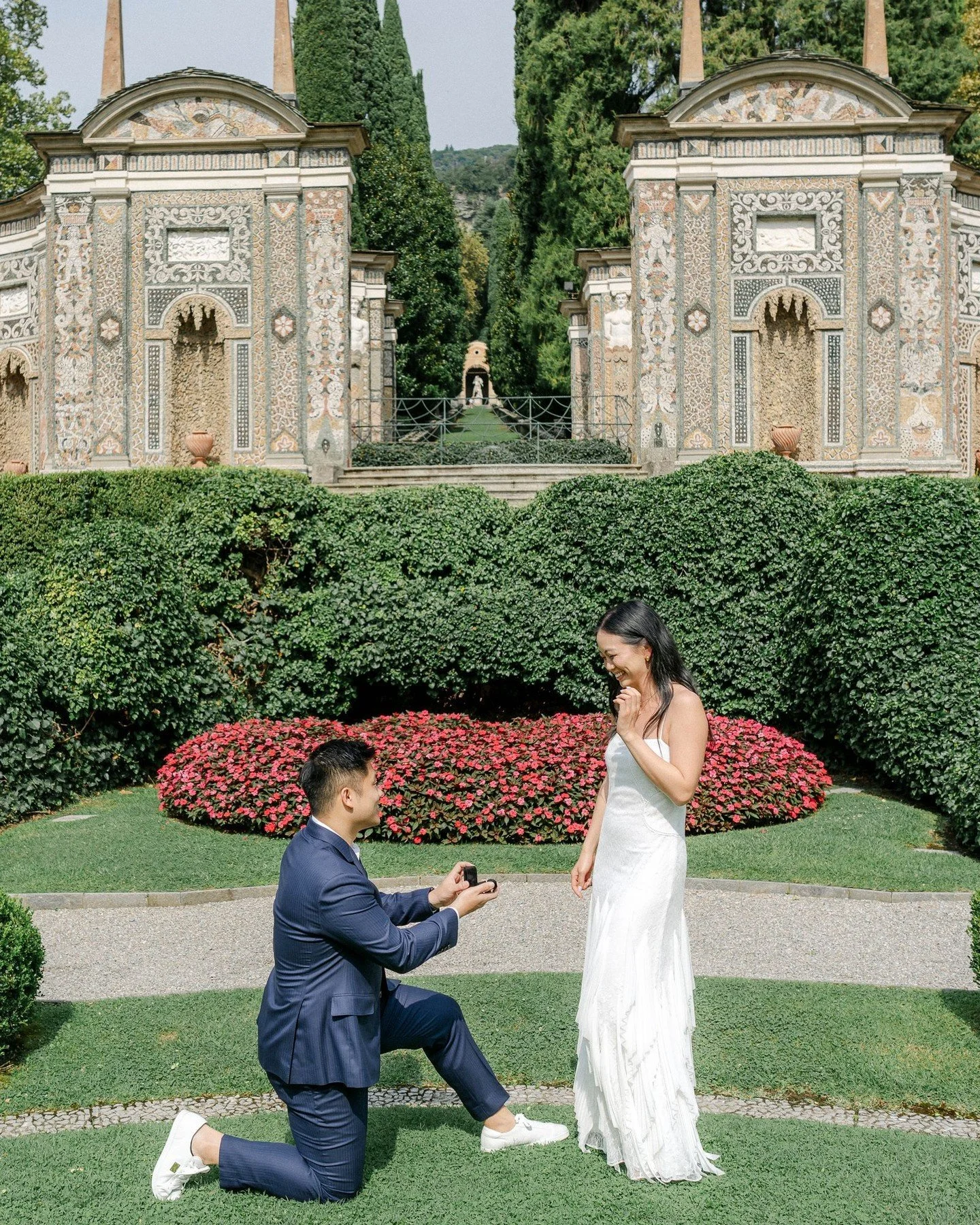 Villa d'Este never disappoints.
Erica and Ben chose one of Lake Como's most legendary venues for their proposal&mdash;the floating pool, the private gardens, the timeless elegance. That moment when she said yes.
Some moments remind you exactly why yo