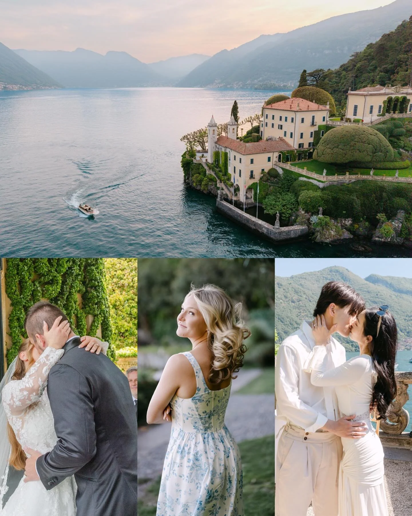 The boat slows as it rounds the point, and there it is &mdash; Balbianello rising from the water, loggias and clipped greenery stacked against the hills, the lake going soft and pink behind it.

This is the approach every couple remembers. The villa 