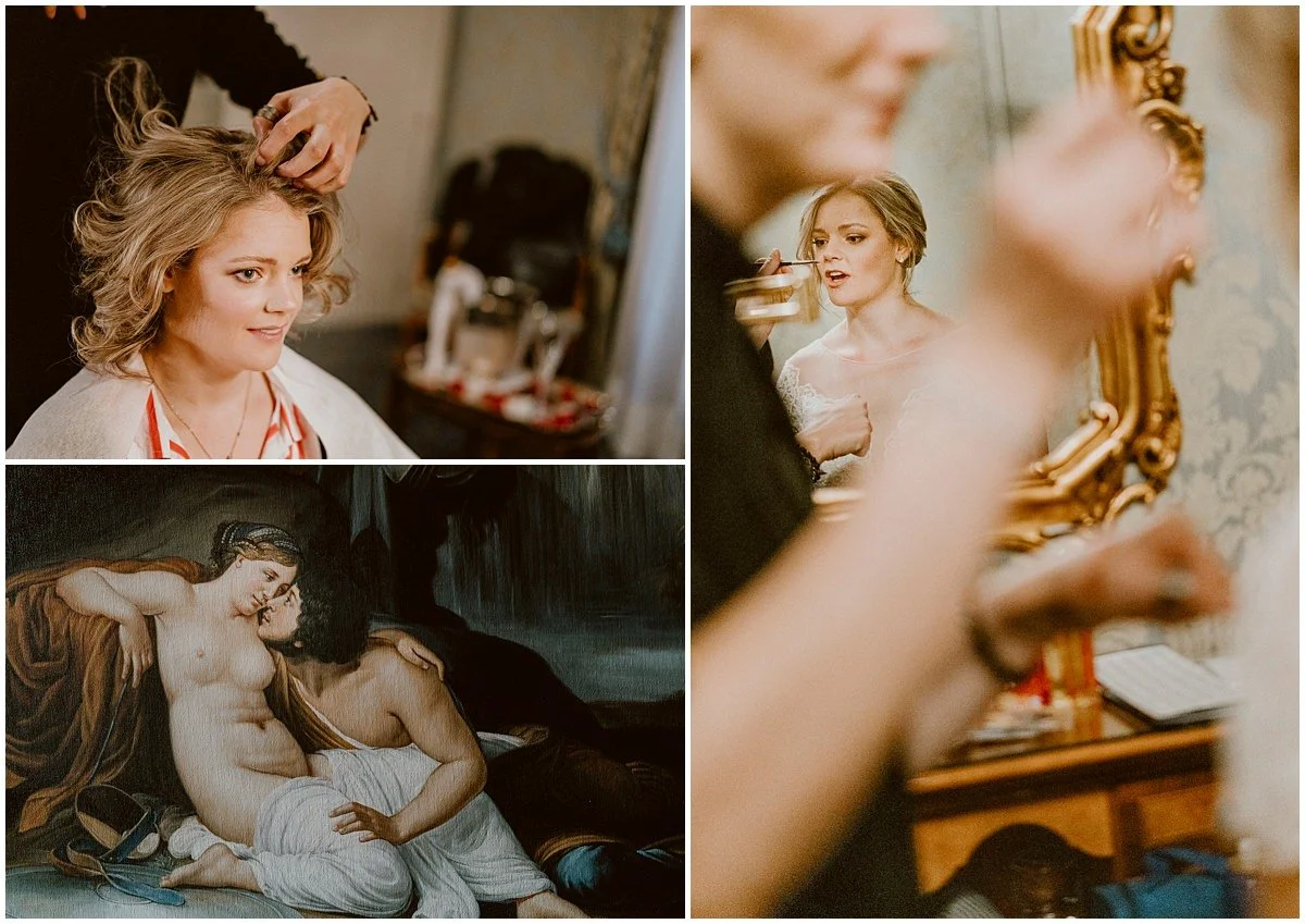 Canal Grande elopement, bride getting ready