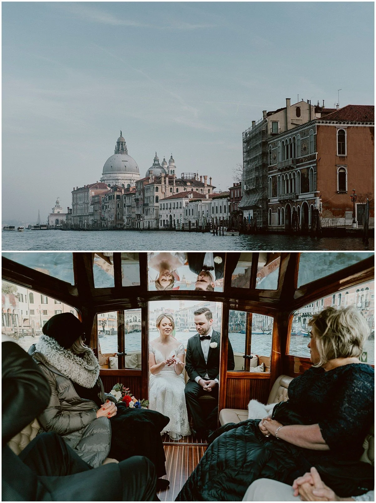 Venice wedding, Canal Grande near Salute church