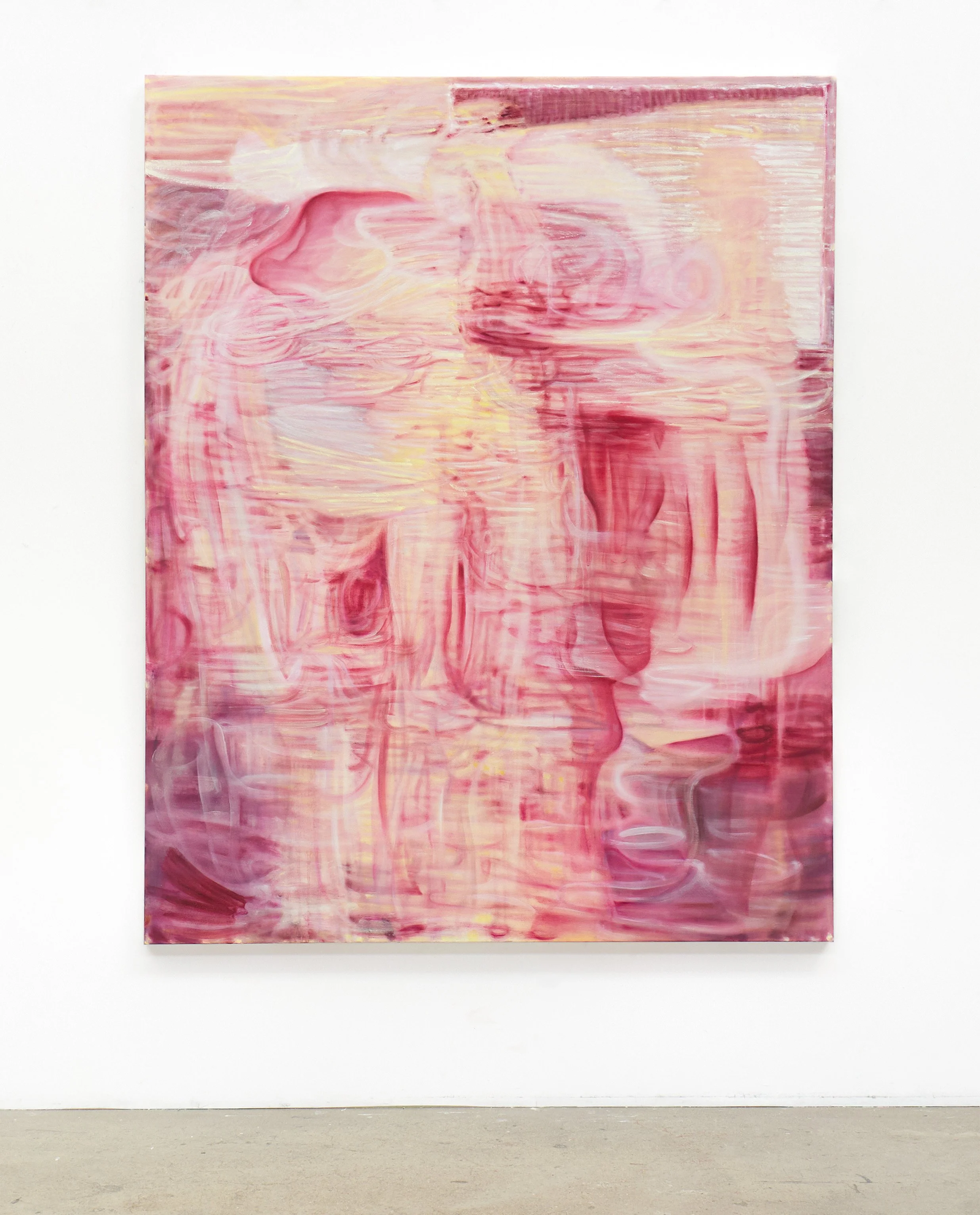 The phantom you met in the dream lives inside me, 2026. Oil and wax on canvas. 180 x 140 cm.