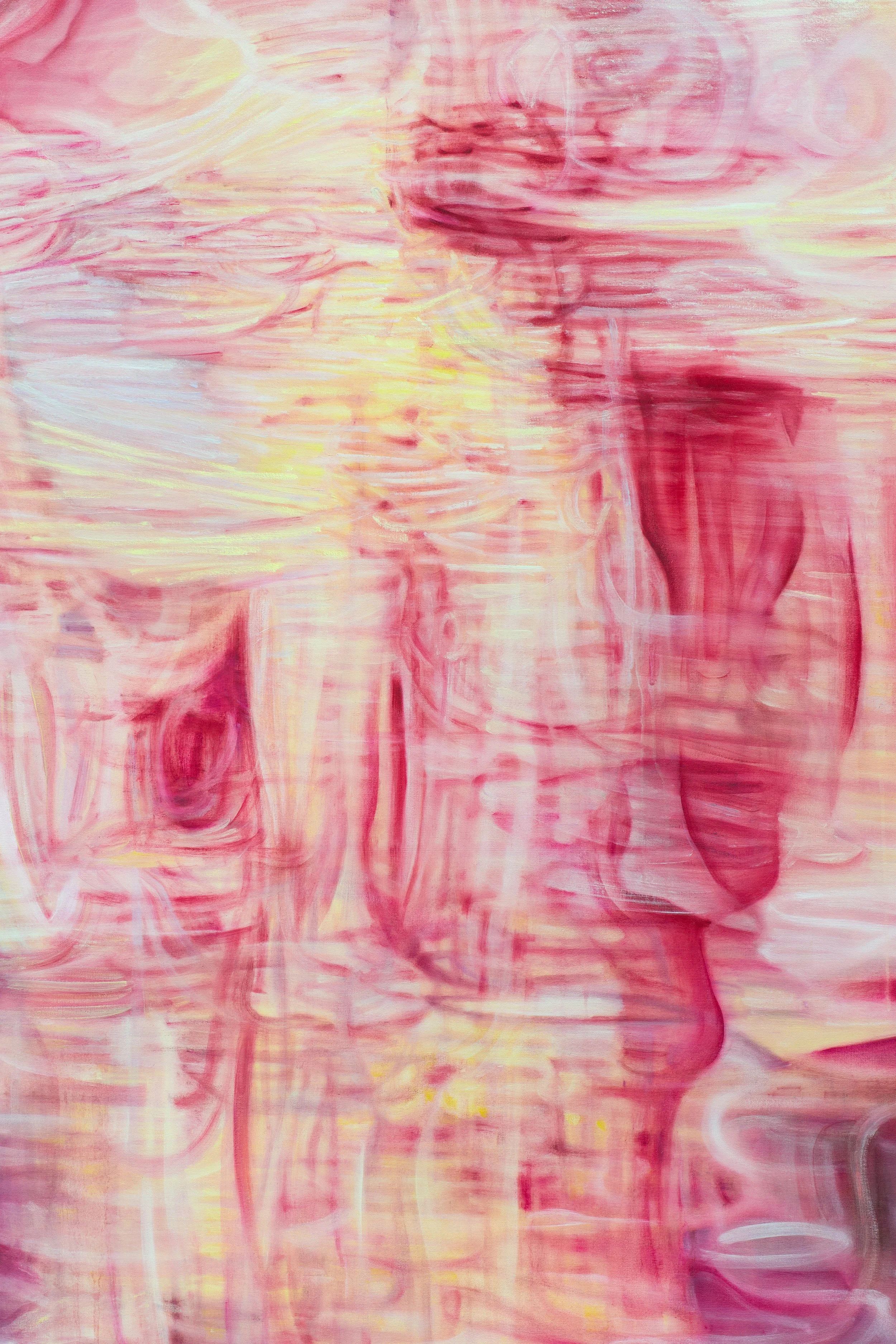 The phantom you met in the dream lives inside me (detail), 2026. Oil and wax on canvas. 180 x 140 cm.