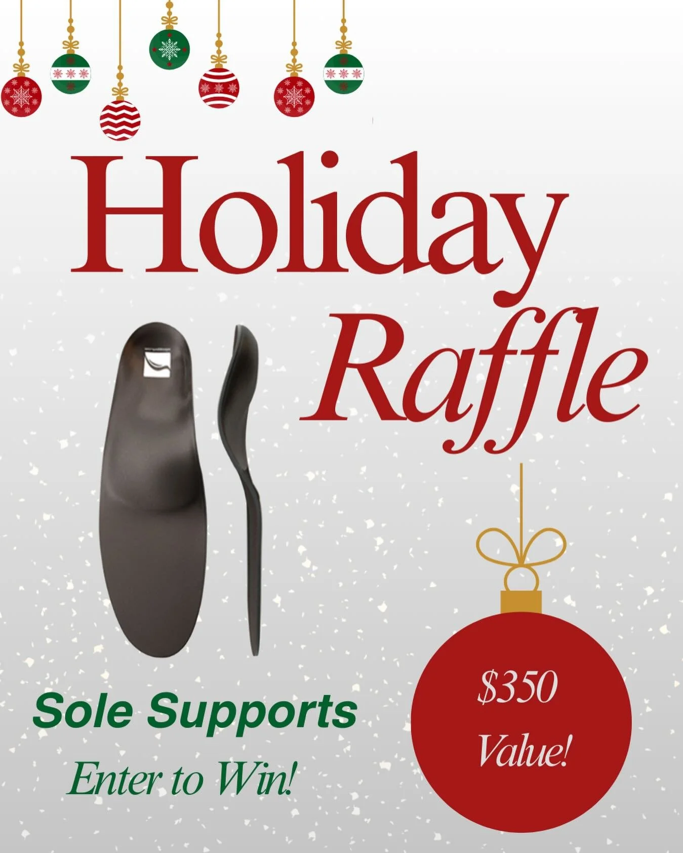 Uplift your ✨sole✨ this holiday season! 🎁👣

Enter to win Sole Support Custom Orthotics&mdash;stop on by during the holiday stroll this Saturday or comment to join the fun! 🎄