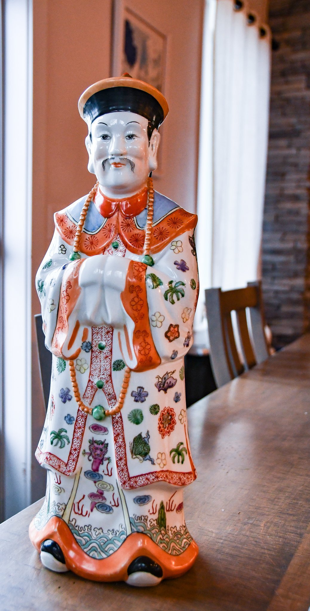 Rose Famille Male Statue, China