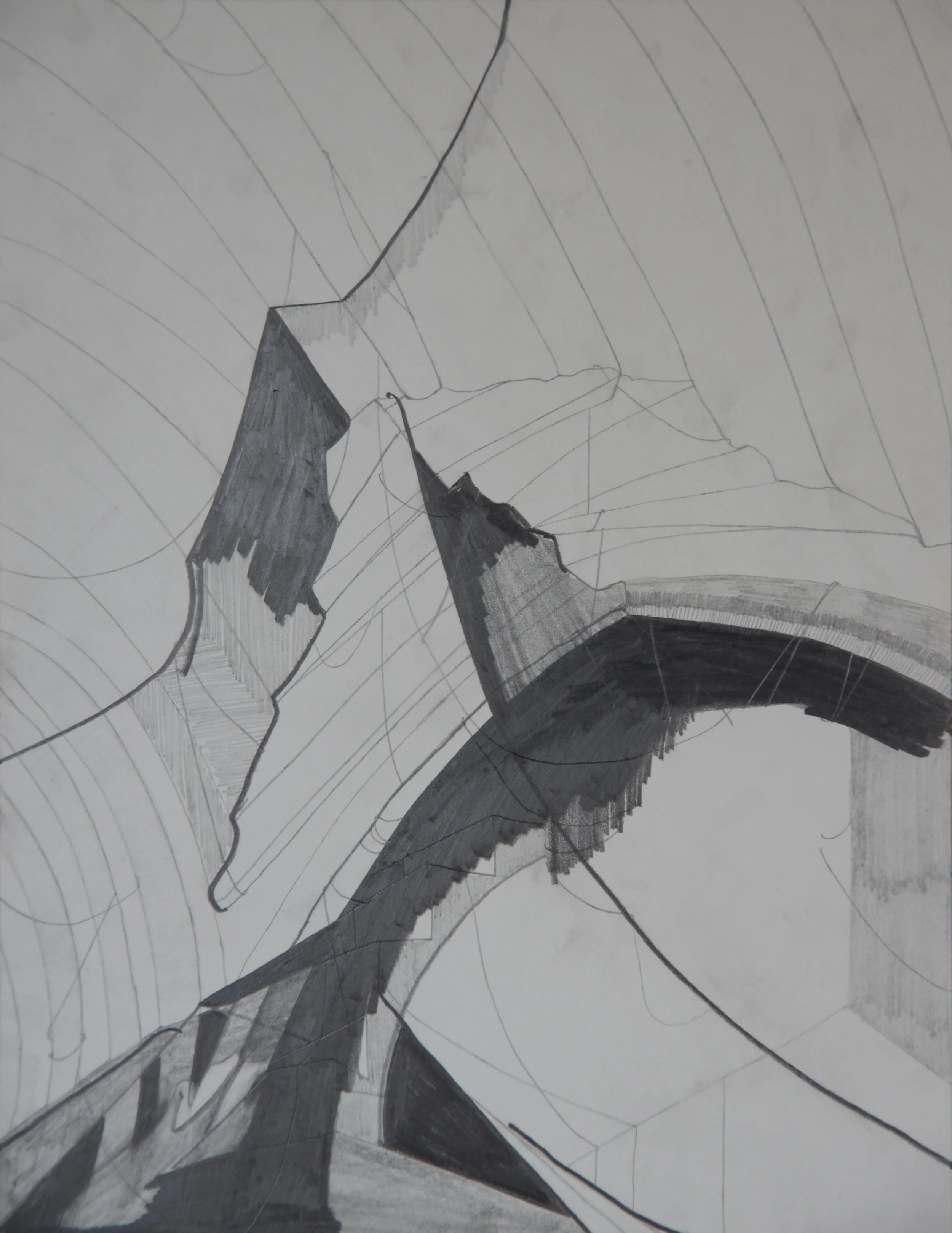 Cosanti 4, graphite on paper, 8.5" x 11" 