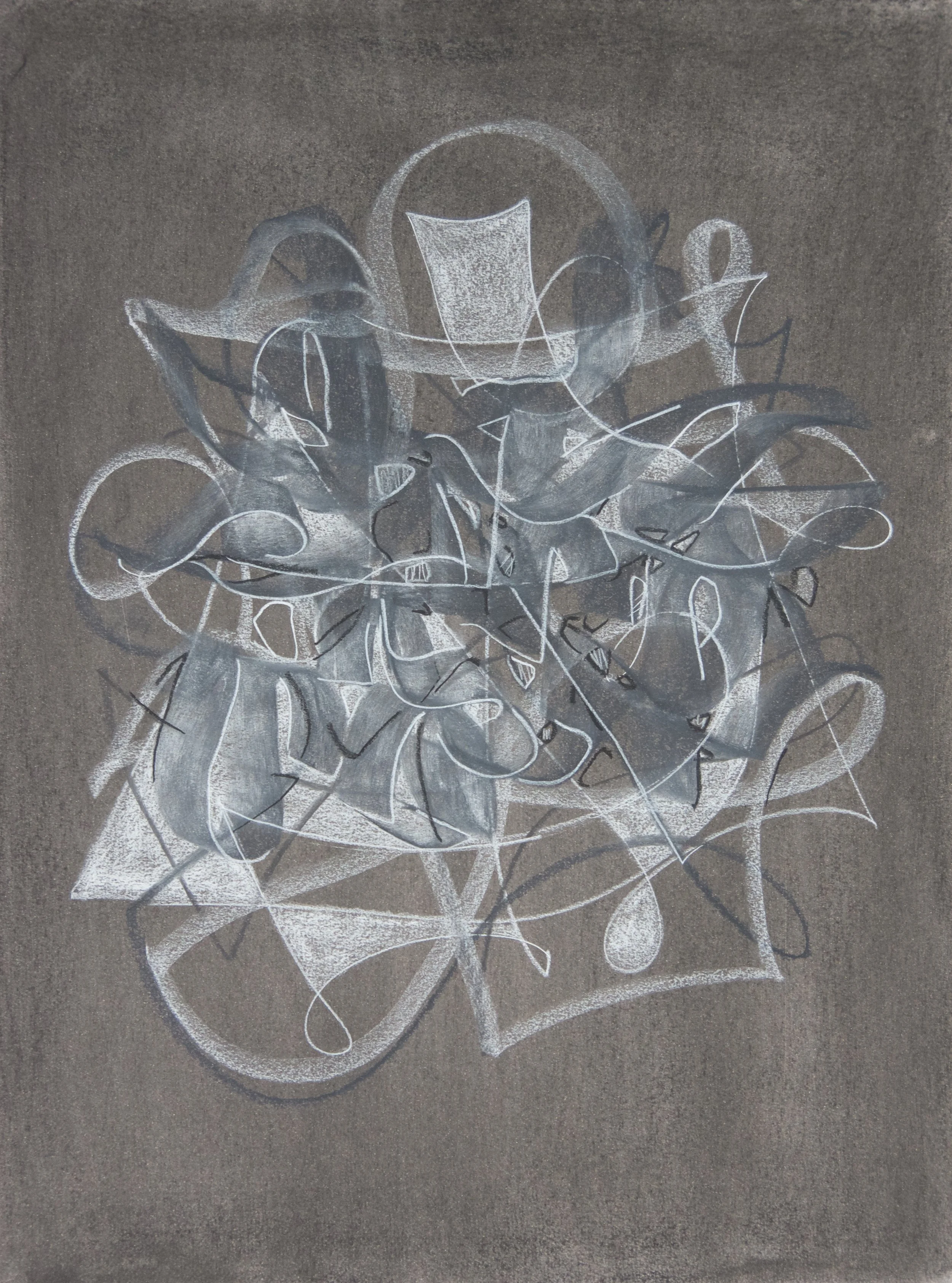 Sailing South, chalk and charcoal on paper, 18" x 24"