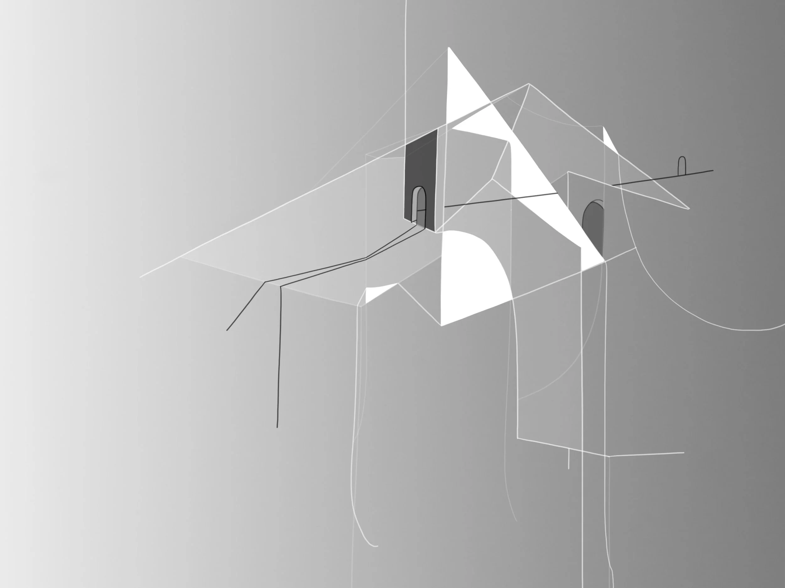 Triangle Walks, digital drawing