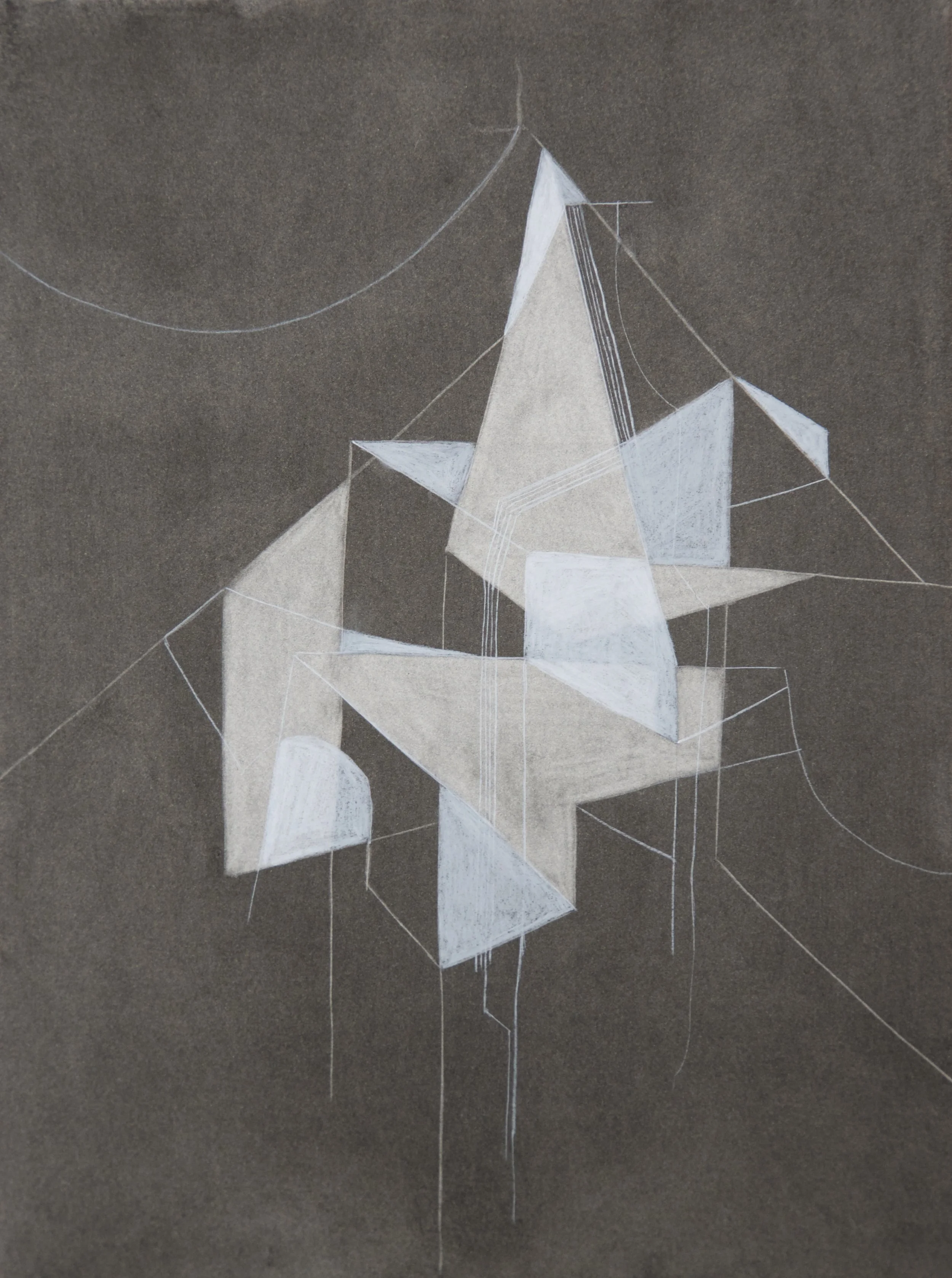 Paper Boat, chalk and charcoal on paper, 18" x 24"