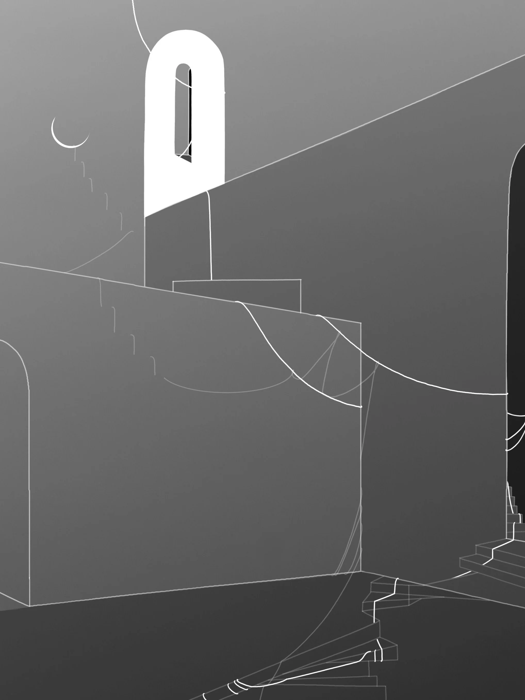 Bell Tower, digital drawing