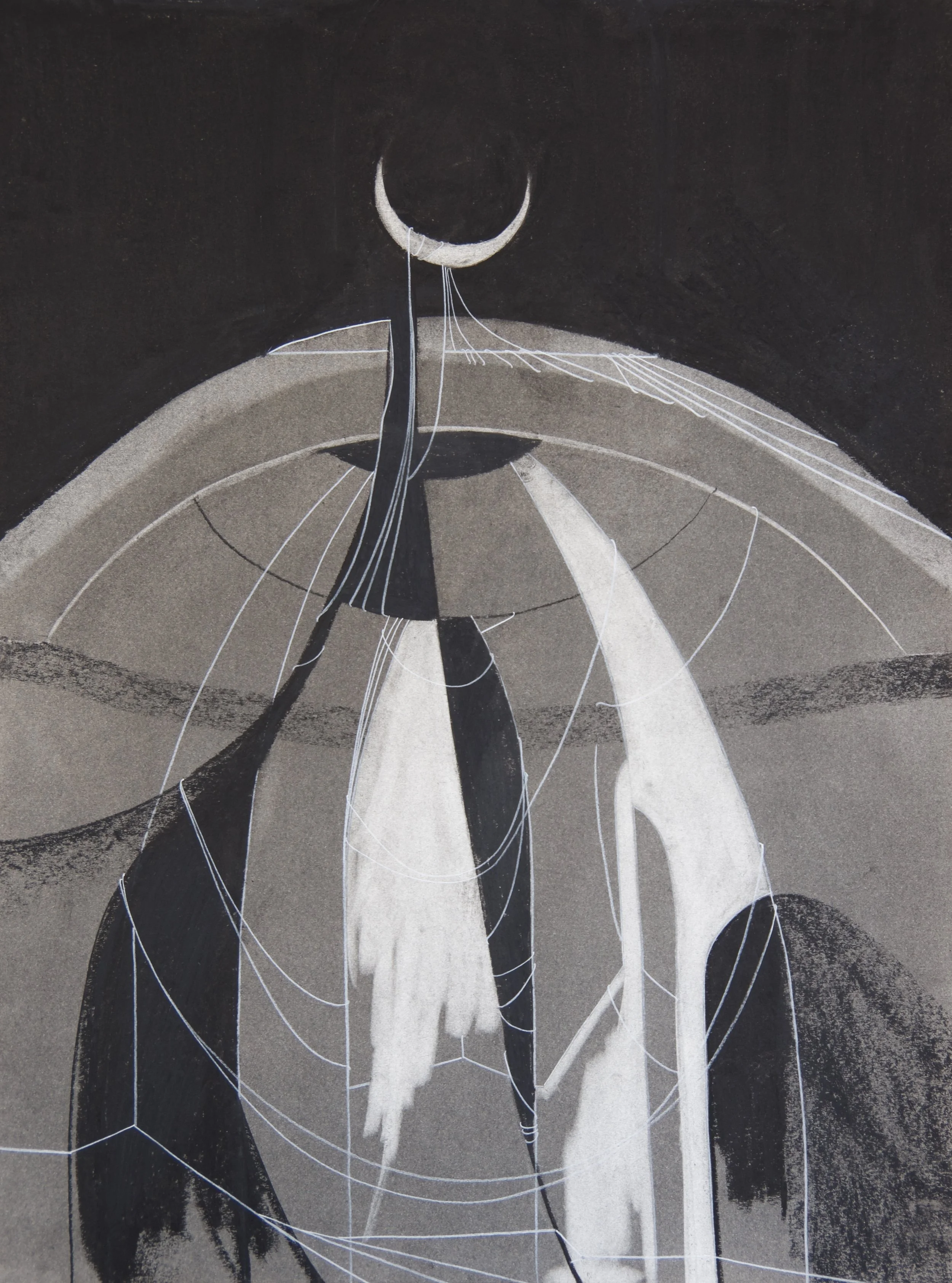 Apse, chalk and charcoal on paper, 18" x 24"