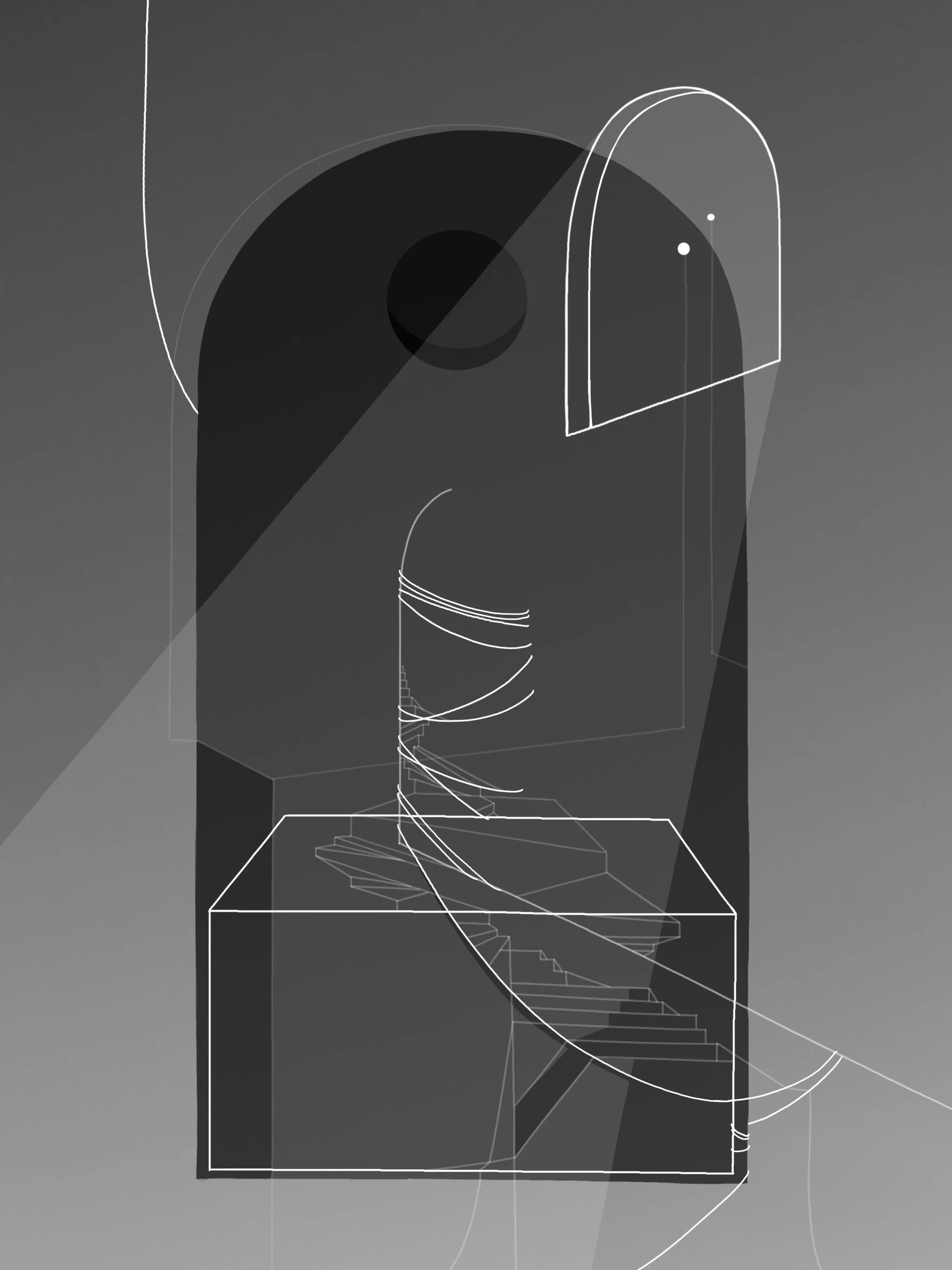 Altar Of Hidden Rooms, digital drawing