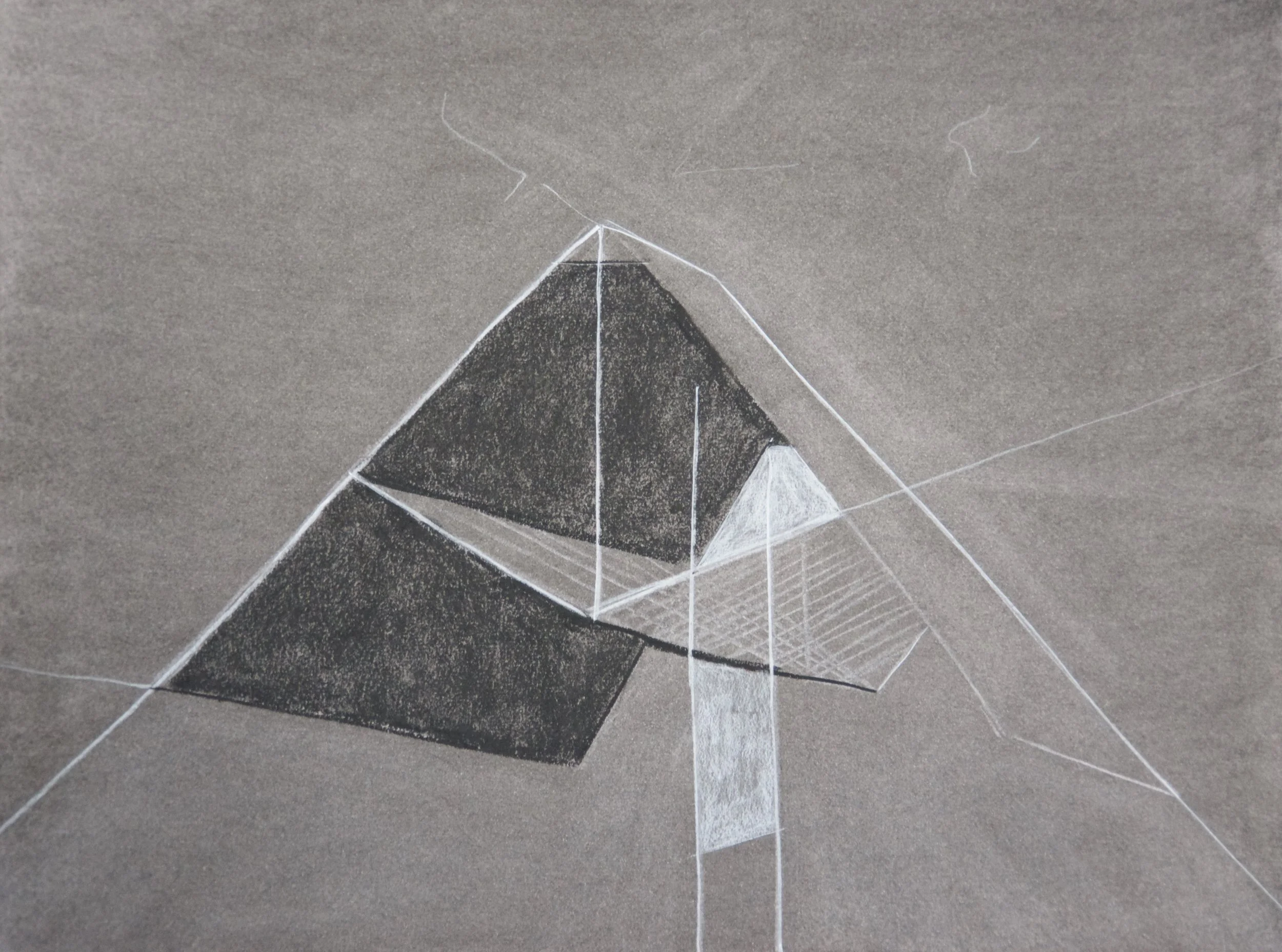 Circonflexe, chalk and charcoal on paper, 18" x 24"