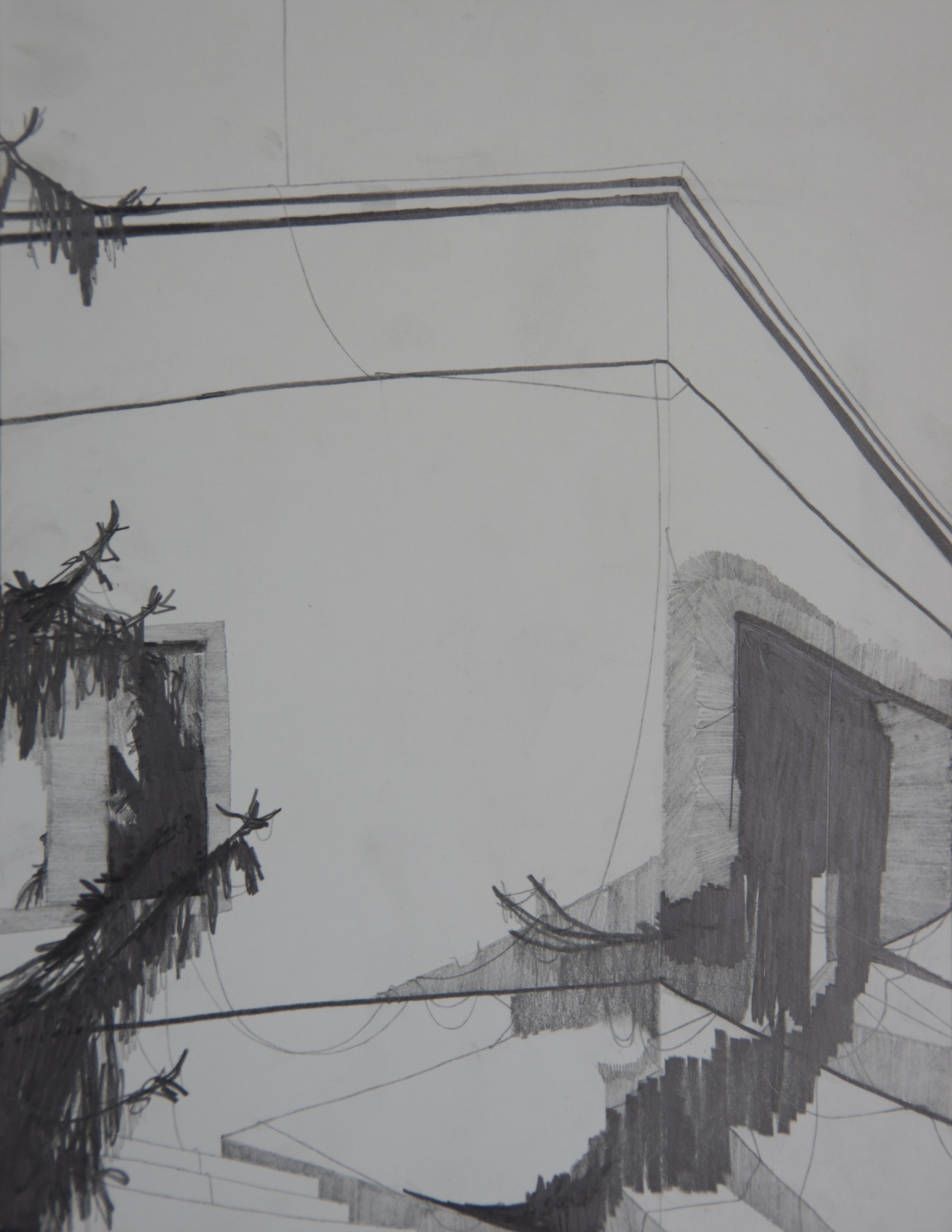 Met Life 2, graphite on paper, 8.5" x 11" 