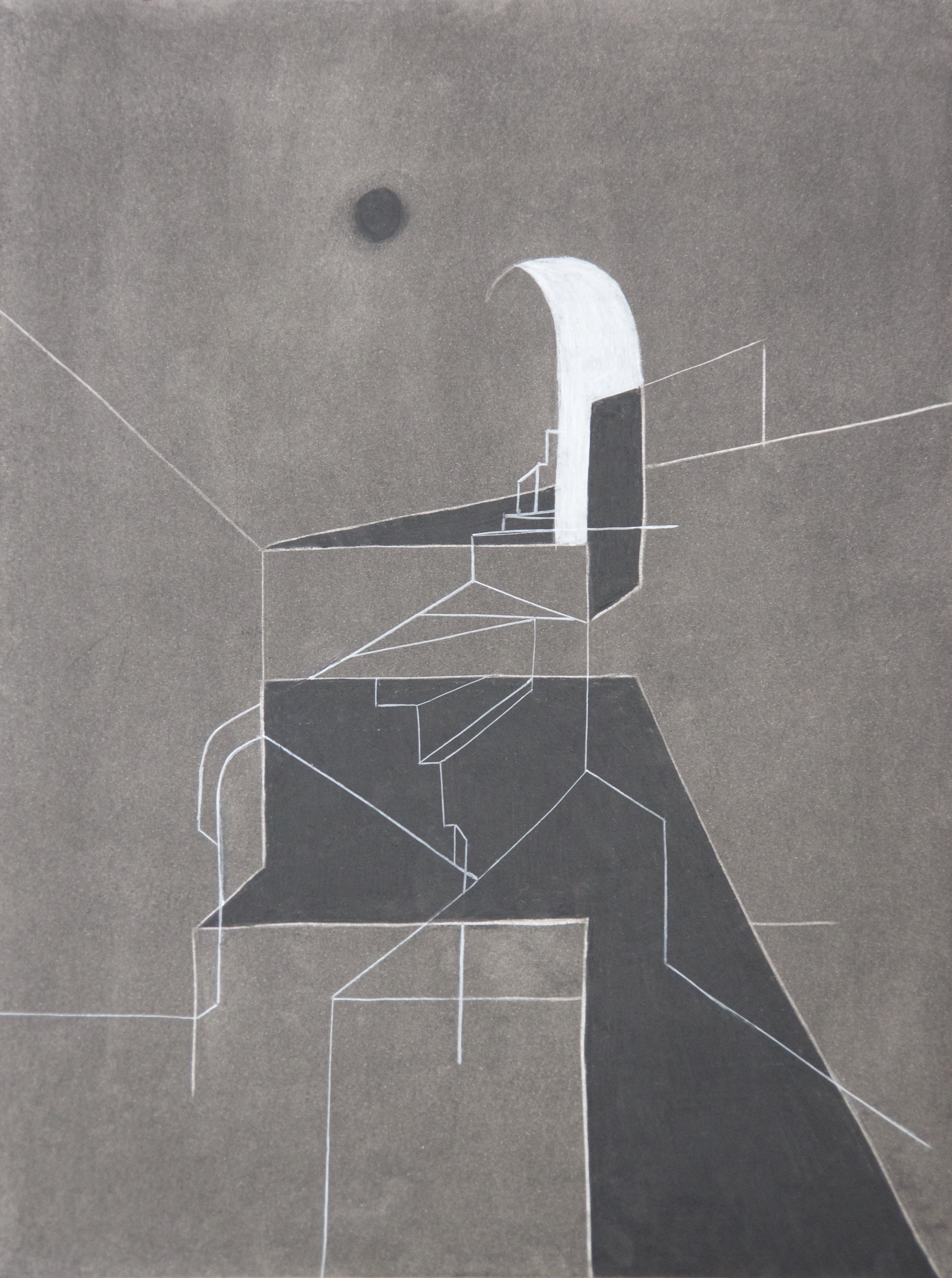 Rooms 4, chalk and charcoal on paper, 18" x 24"