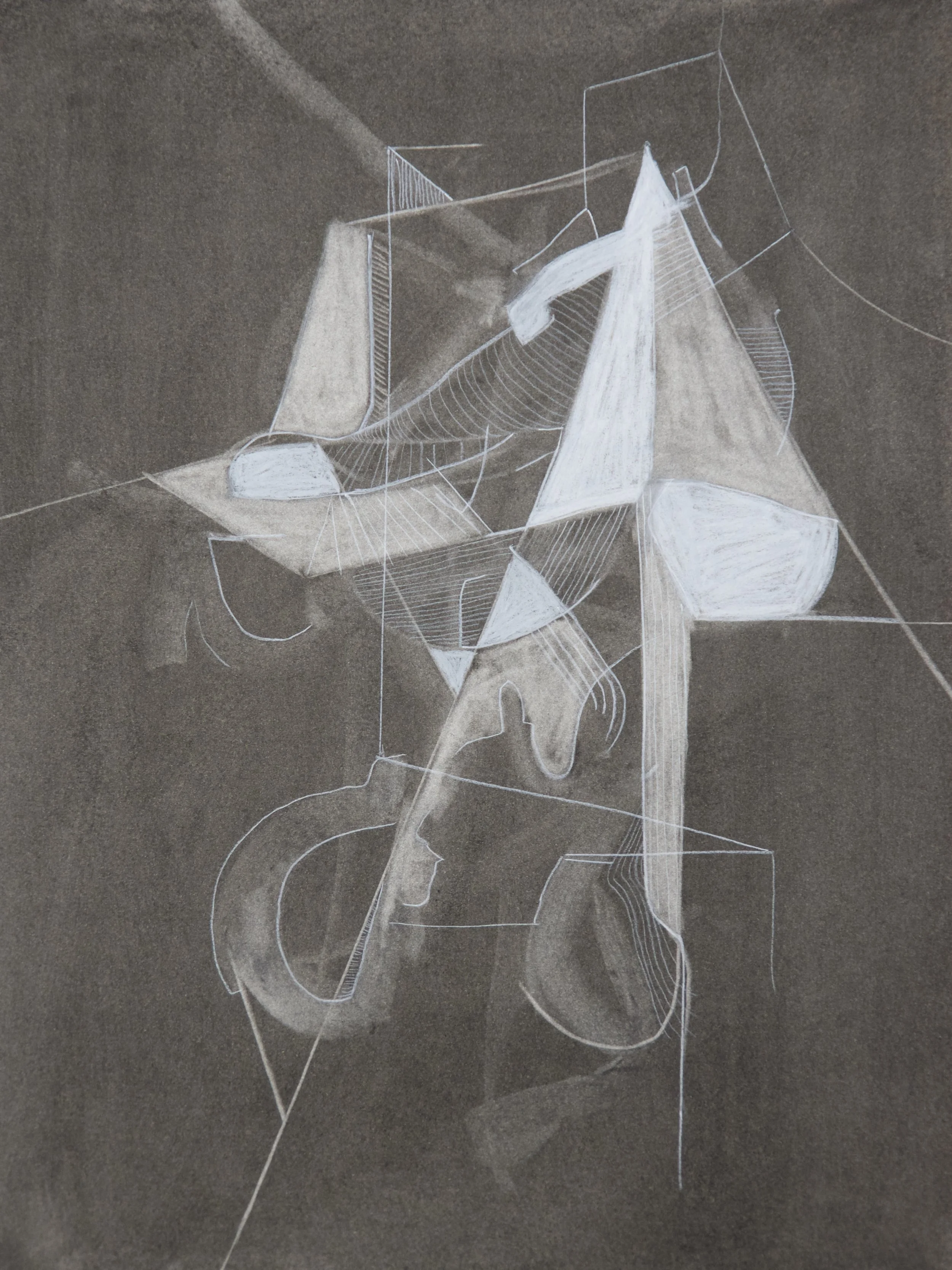 Sailing, chalk and charcoal on paper, 18" x 24"