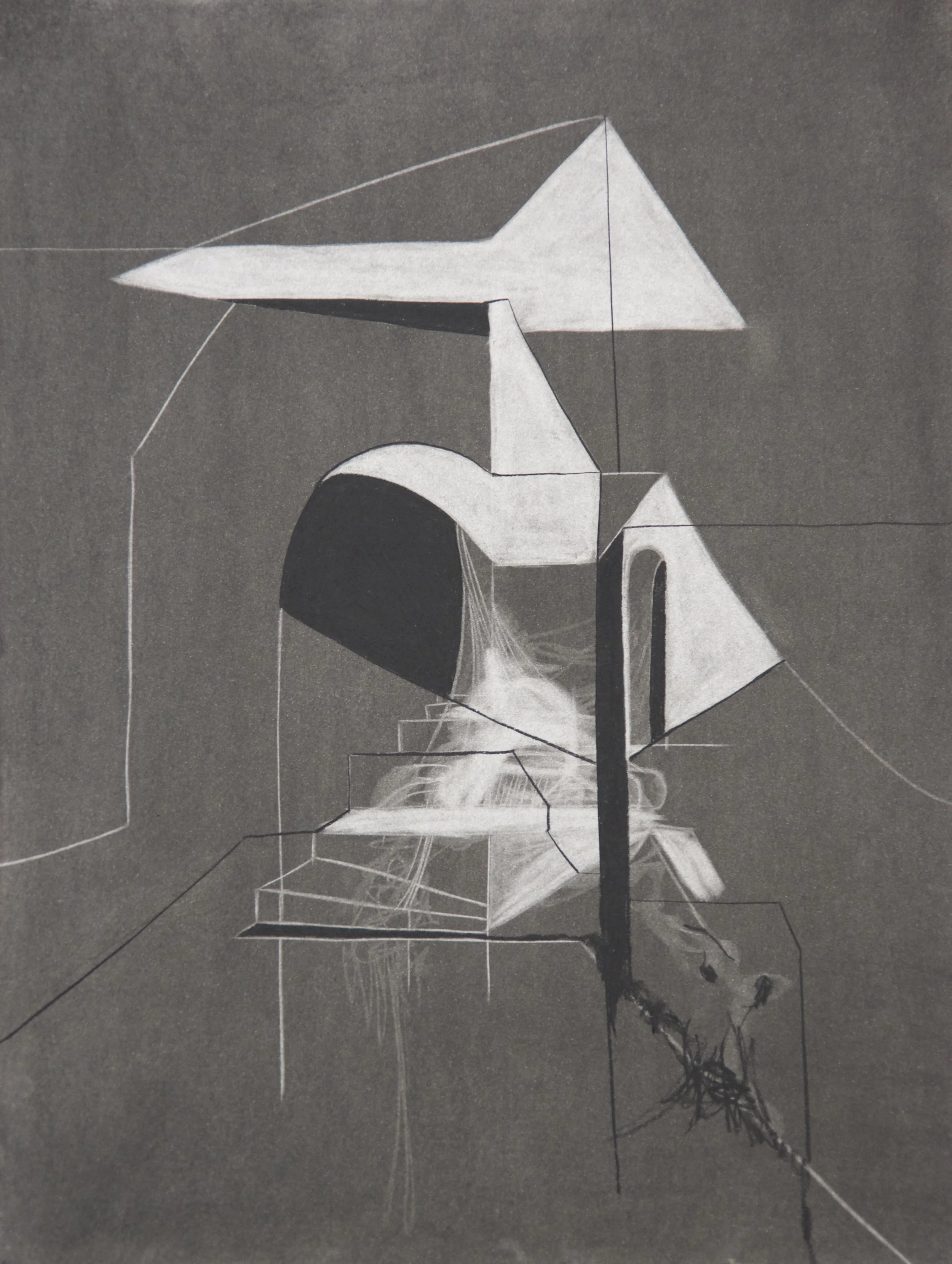 Heavy, chalk and charcoal on paper, 18" x 24"