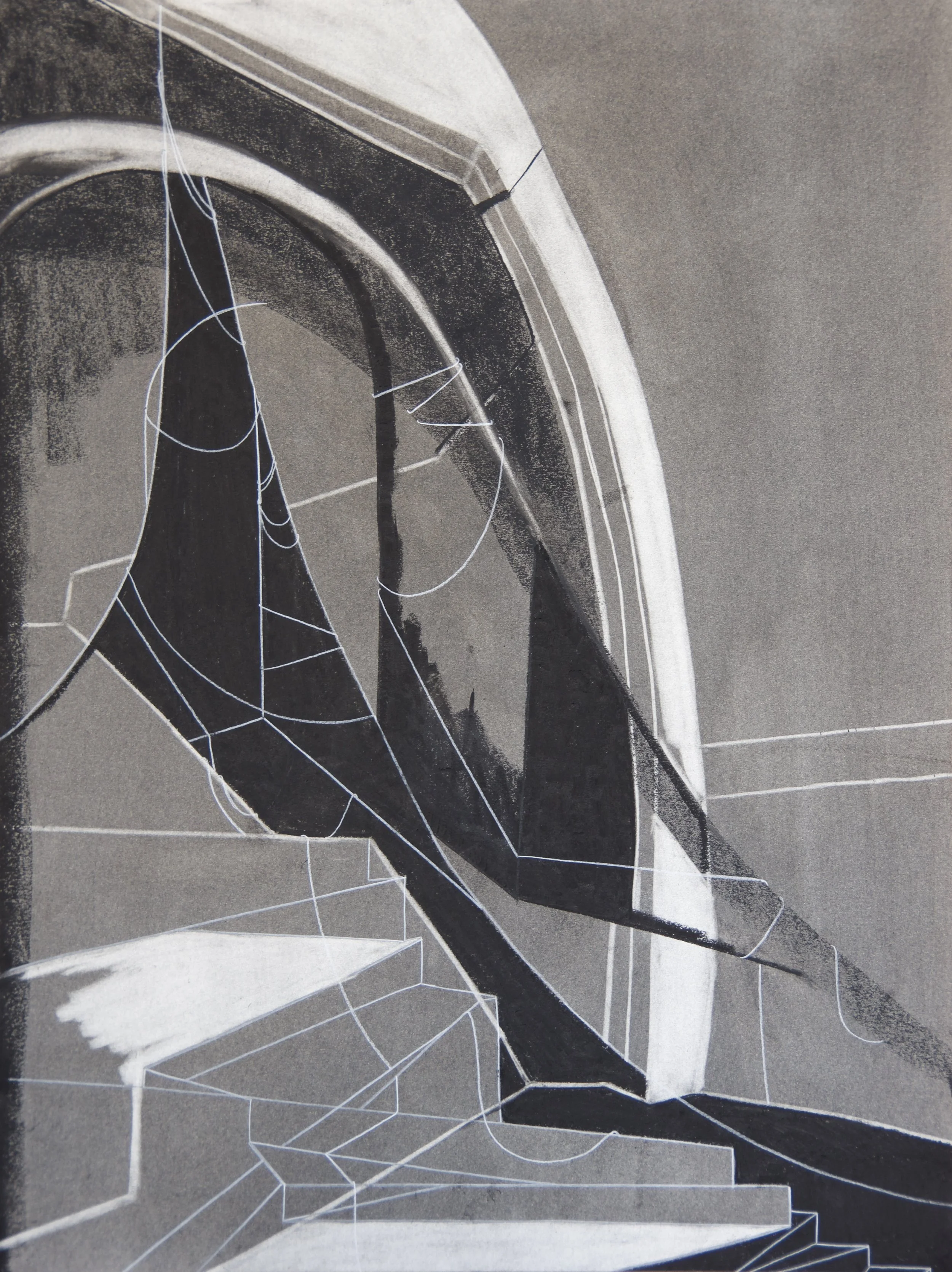 No Me Pesa, chalk and charcoal on paper, 18" x 24"