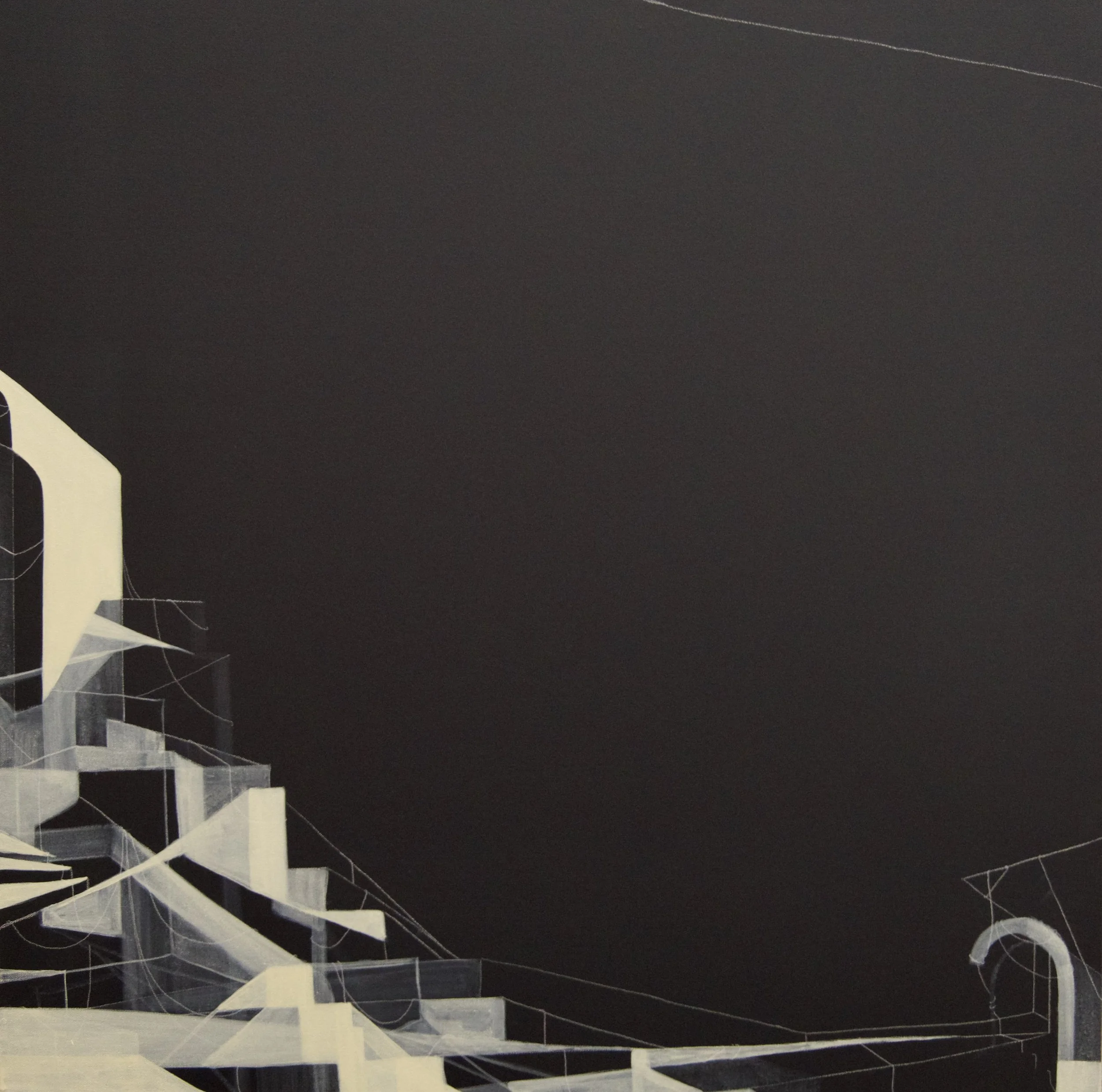 Ossuarium diptych Left, mixed media on canvas, 36" x 36"