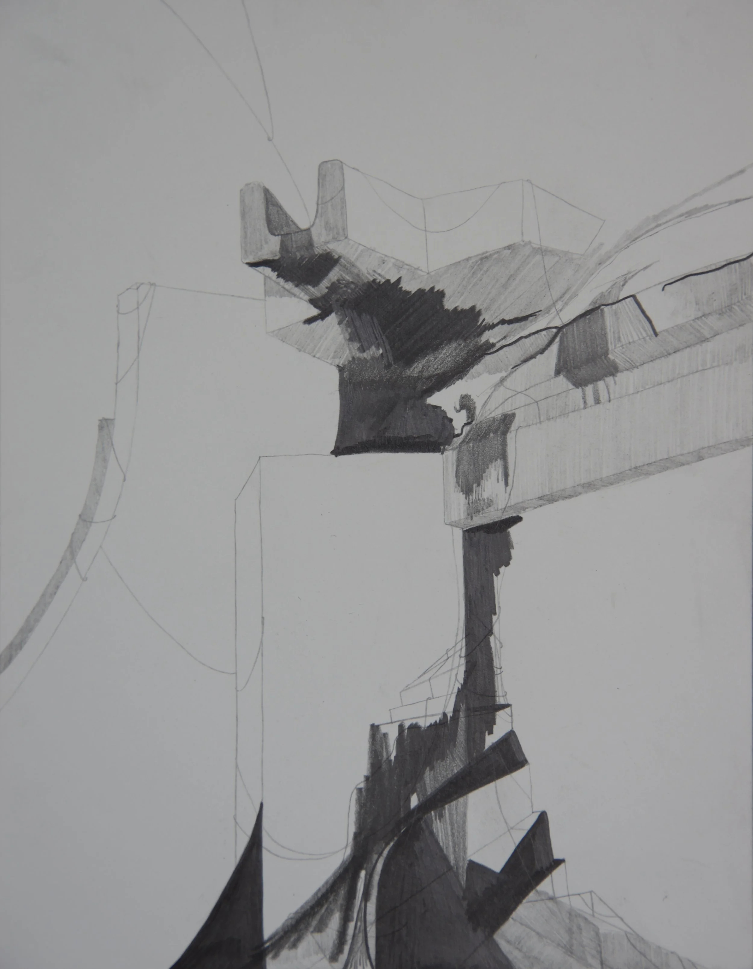 Cosanti 3, graphite on paper, 8.5" x 11" 