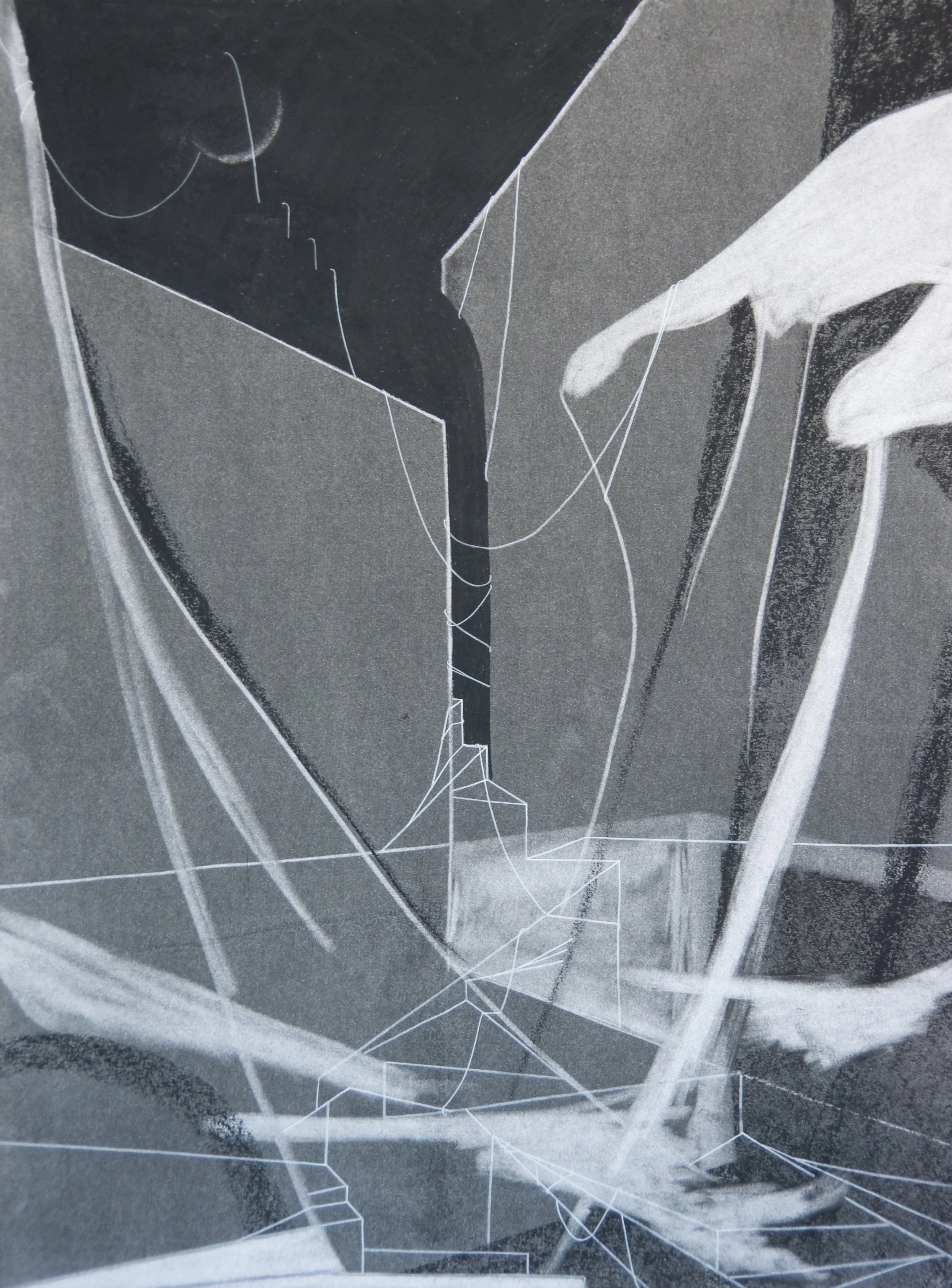 Spine, chalk and charcoal on paper, 18" x 24"