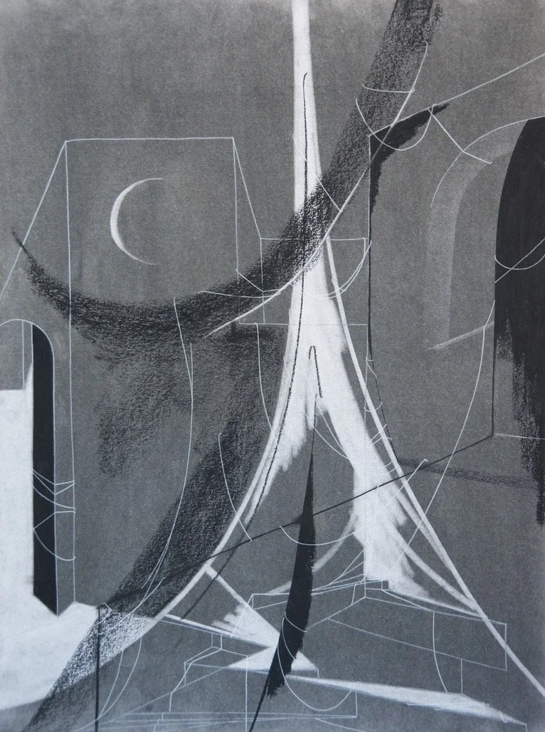 See-through Skin, chalk and charcoal on paper, 18" x 24"