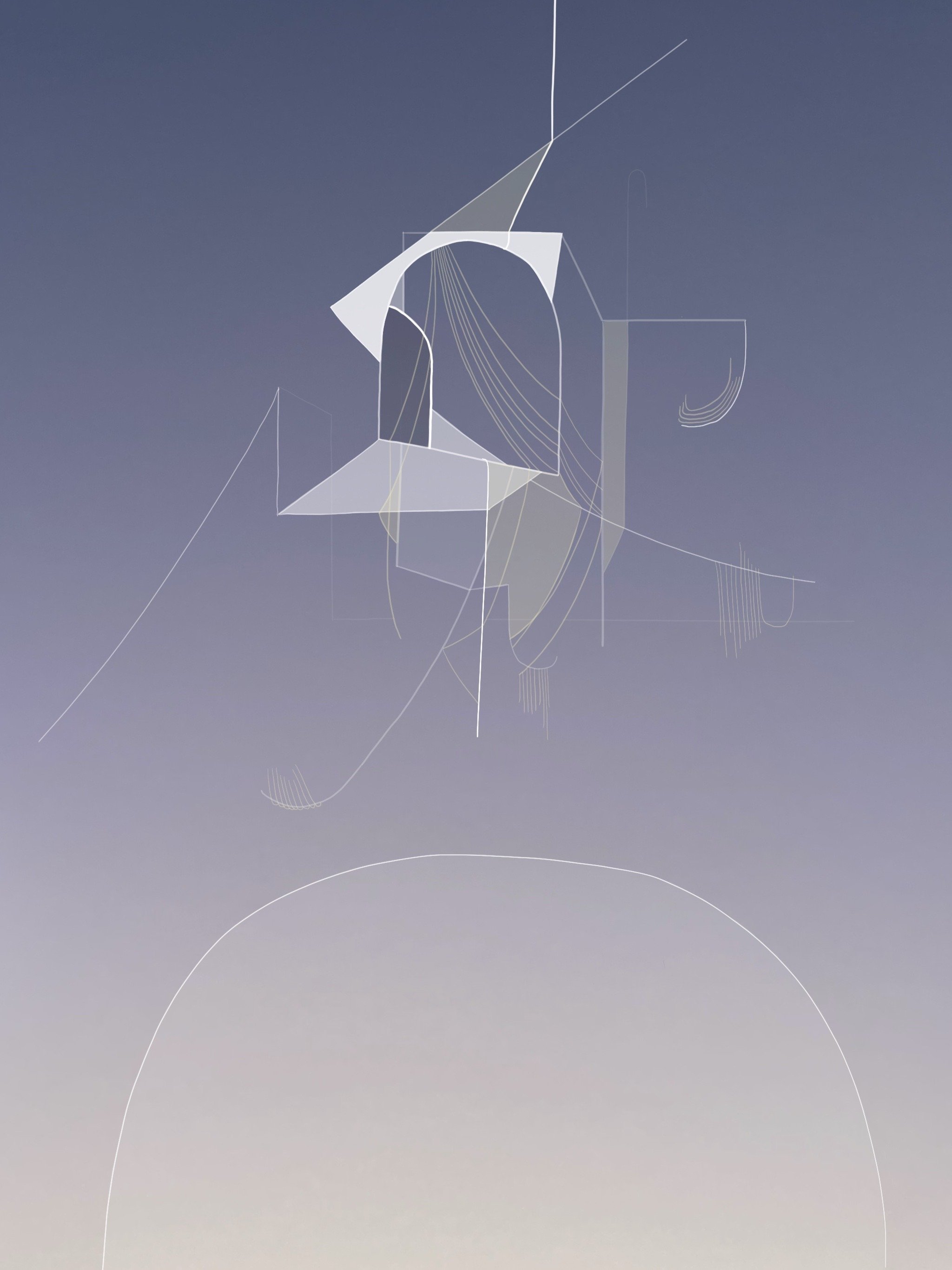 North Fish/South Fish diptych Left, digital drawing