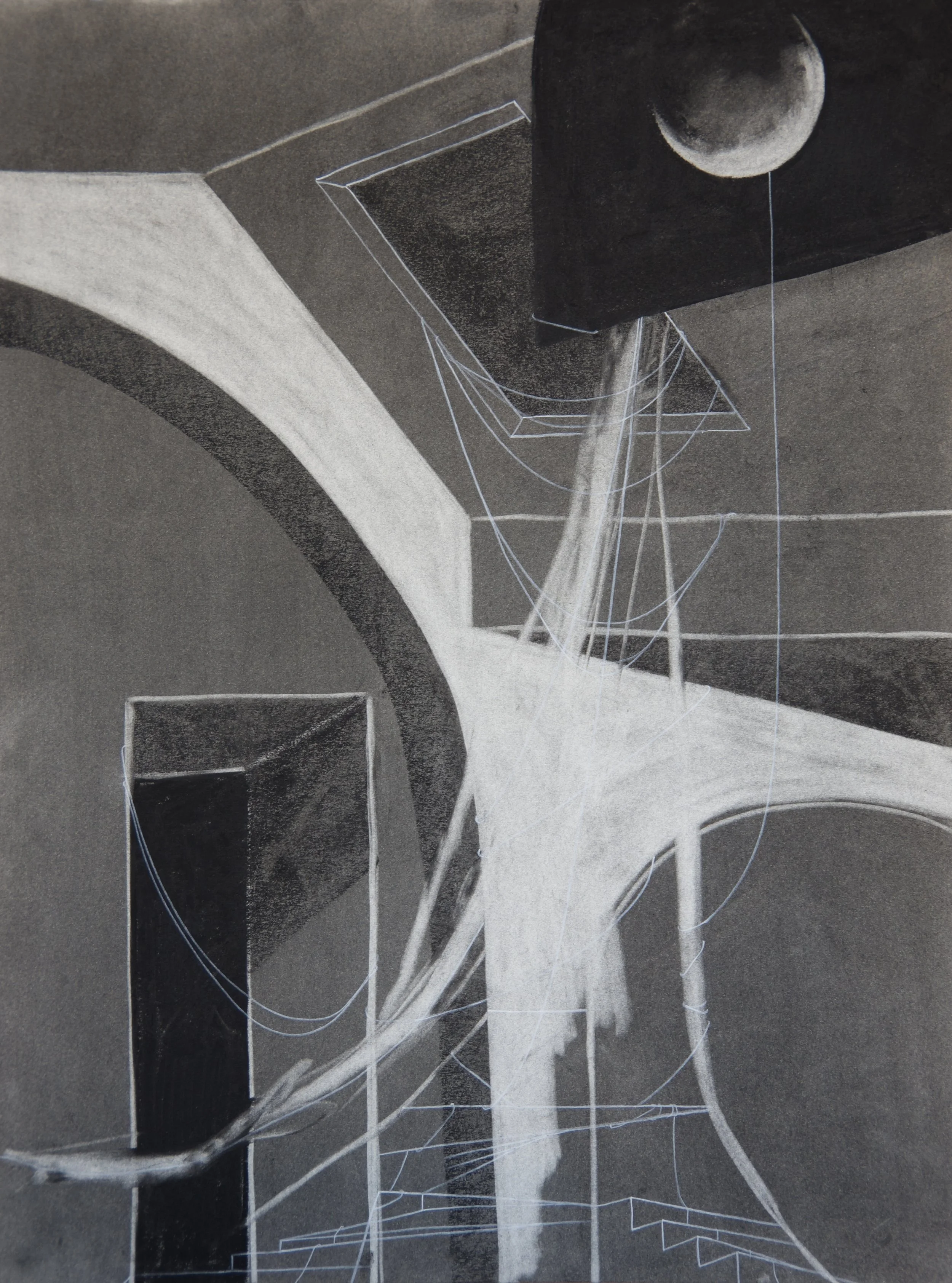 Reaching, chalk and charcoal on paper, 18" x 24"