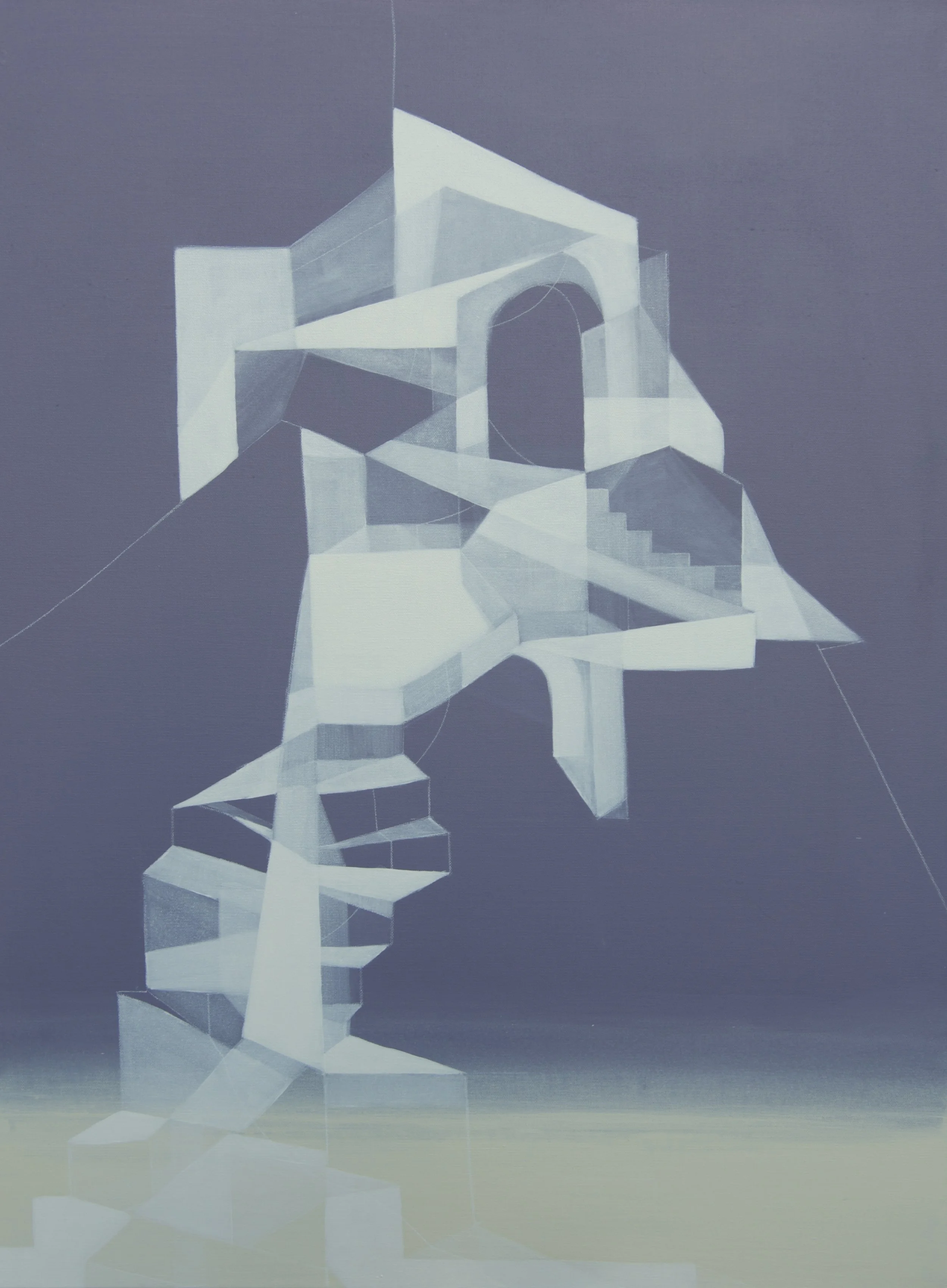 Fold diptych 2 Left, mixed media on canvas, 40" x 30"