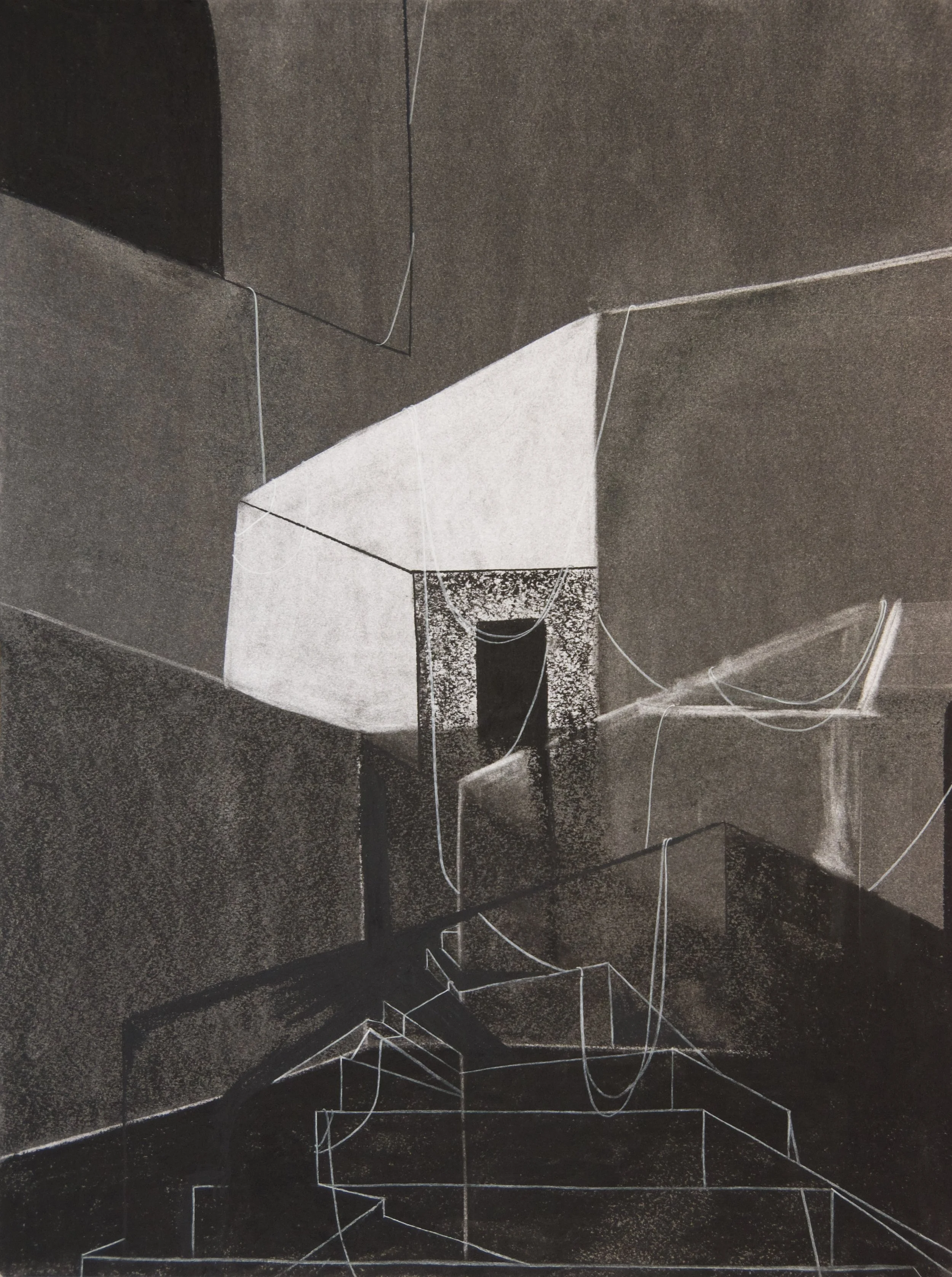 RLVAIR2, chalk and charcoal on paper, 18" x 24"