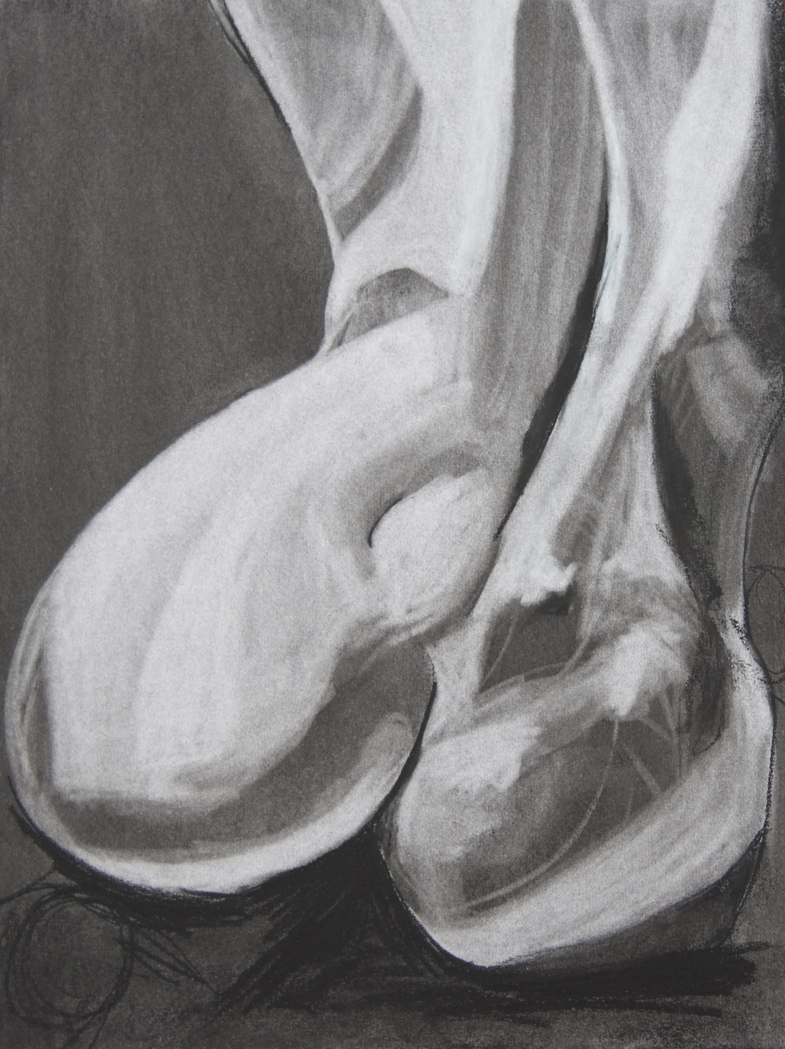 Old enough, chalk and charcoal on paper, 18" x 24" SOLD