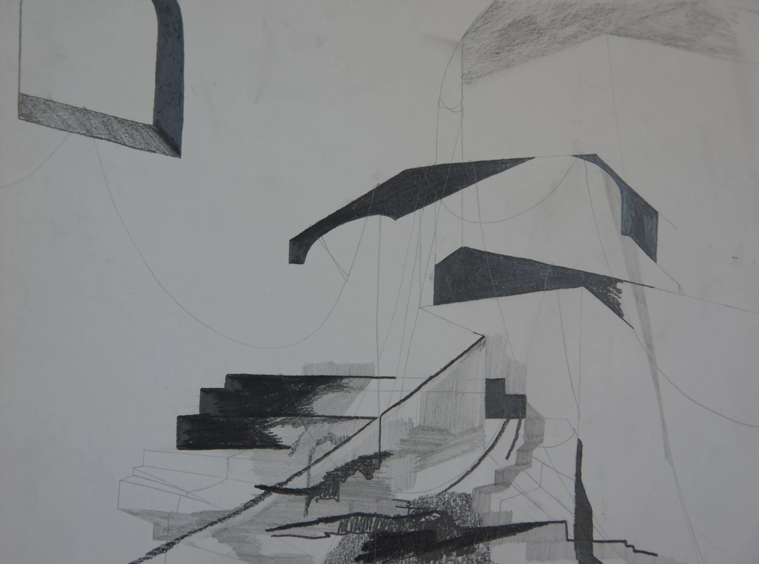 Cat's Cradle, graphite on paper, 9" x 12"