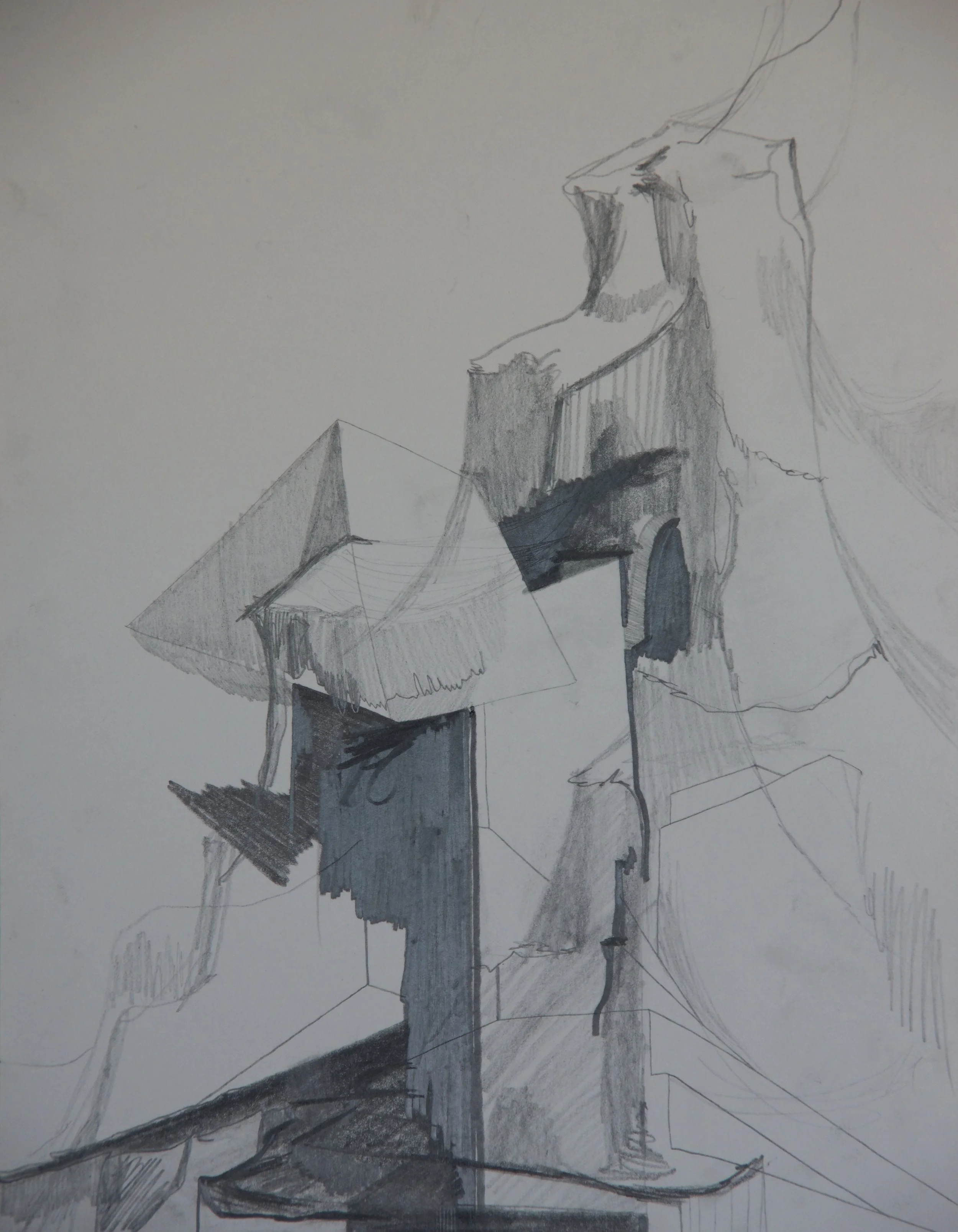 Rock Cut 3, graphite on paper, 8.5" x 11"