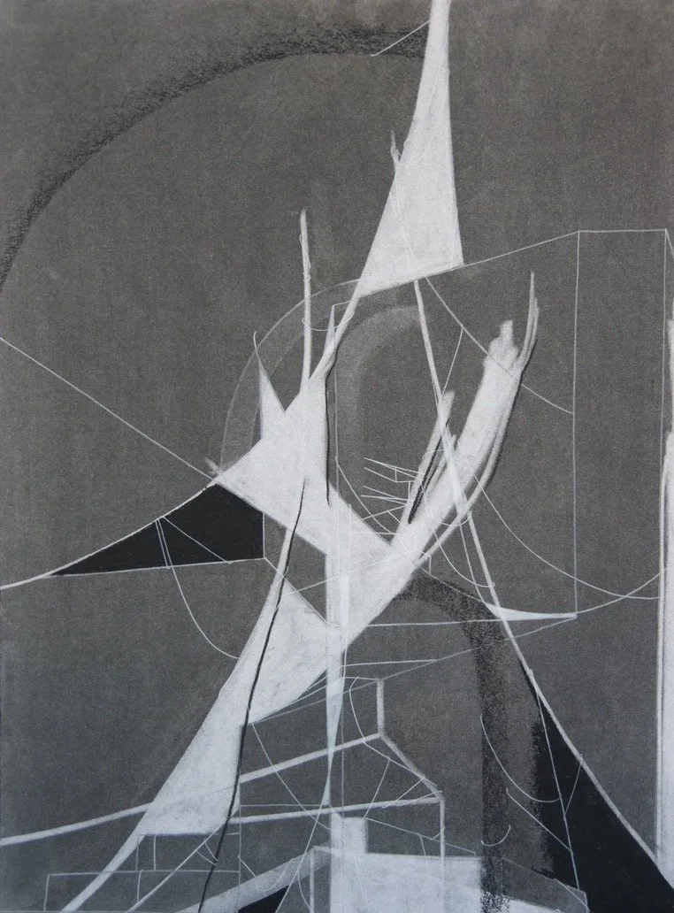 Star-Crossed, chalk and charcoal on paper, 18" x 24"