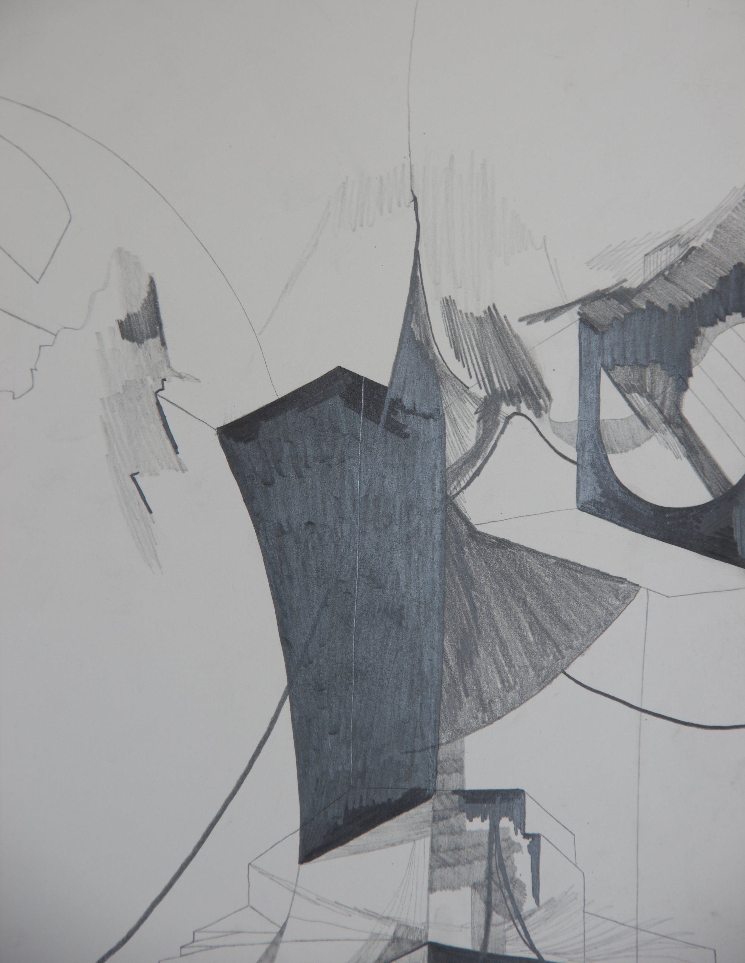 Shadow Shroud 2, graphite on paper, 8.5" x 11"